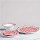 Q Squared Talavera in Roja BPA-Free Melamine Serving Platter, 16-Inches, Red and White