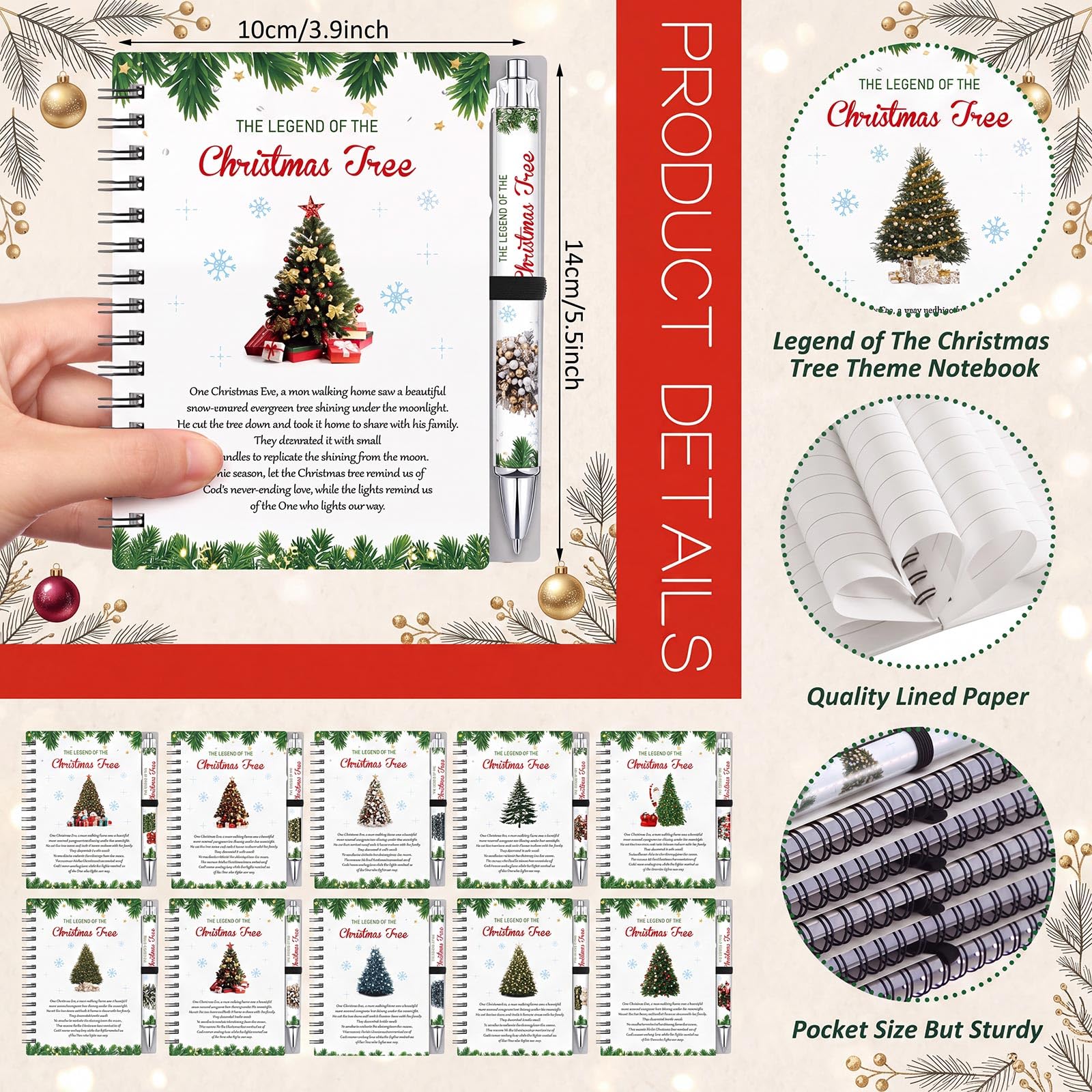 Resurhang The Legend of the Christmas Tree Gifts Lot de 20 carnets A6 avec
