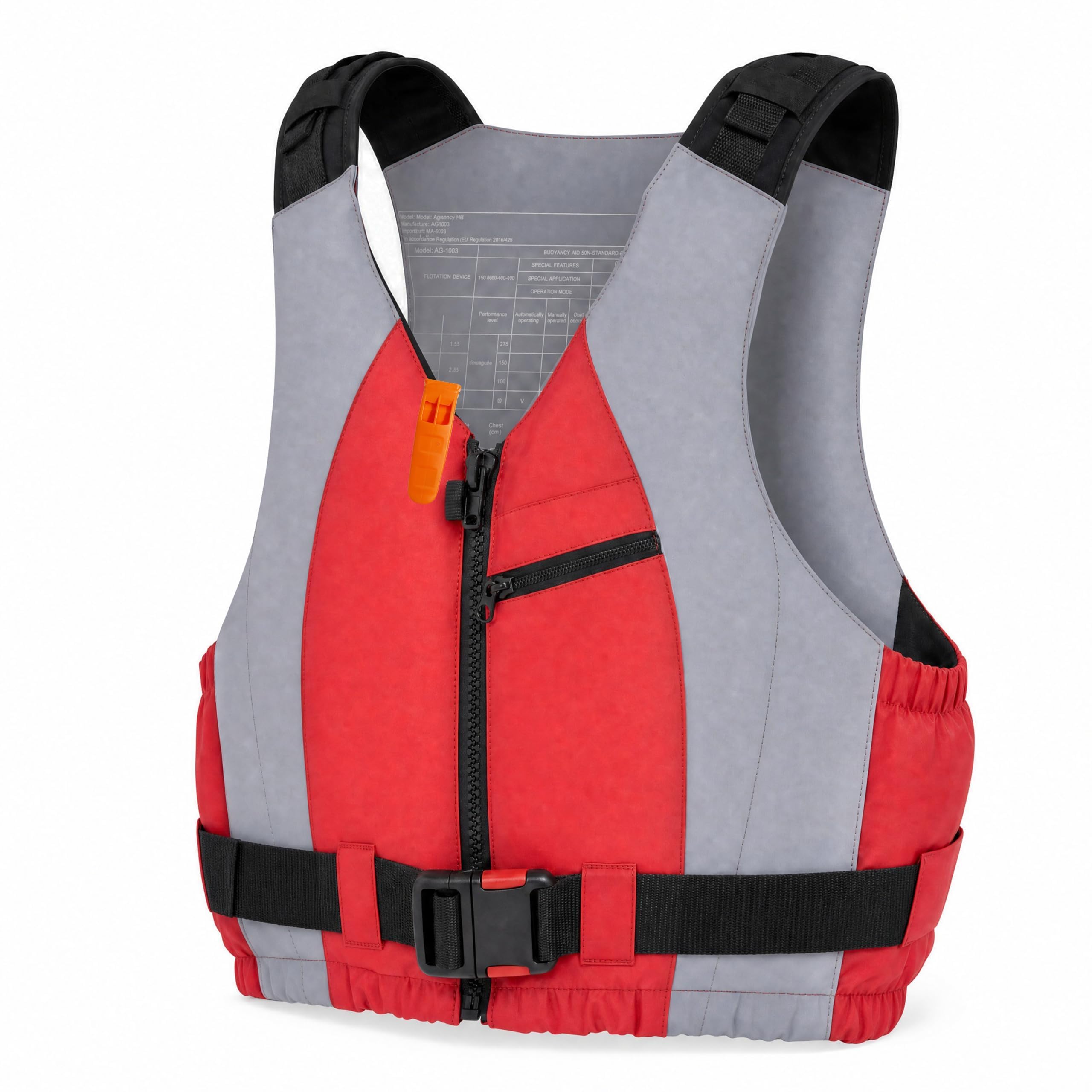 50N Buoyancy Aids Adults with Pockets and Whistle, Unisex Swim Vest