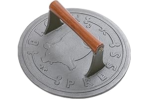 Norpro 8.75-Inch Cast Iron Bacon Press with Wood Handle: The Bacon Lover's...