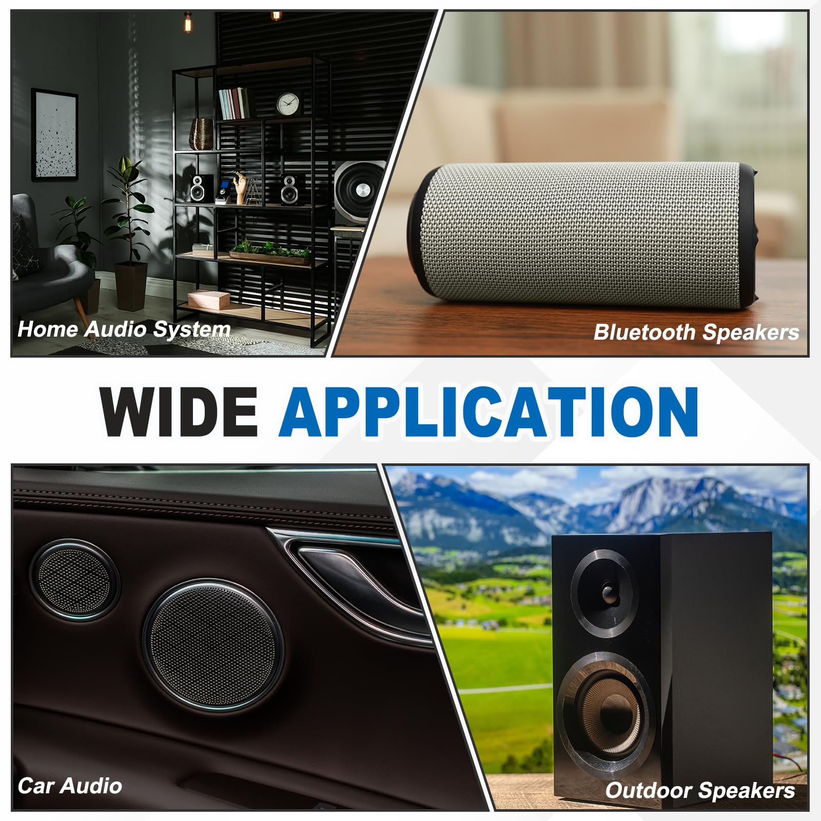 QUARKZMAN 4 Pezzi Anelli Di Gomma Per Altoparlante Da 4.5 Pollici 117x75mm (IDxOD) Anelli Per Subwoofer Forati Pezzi Di Ricambio Per Riparazione Altoparlanti O DIY, Nero
