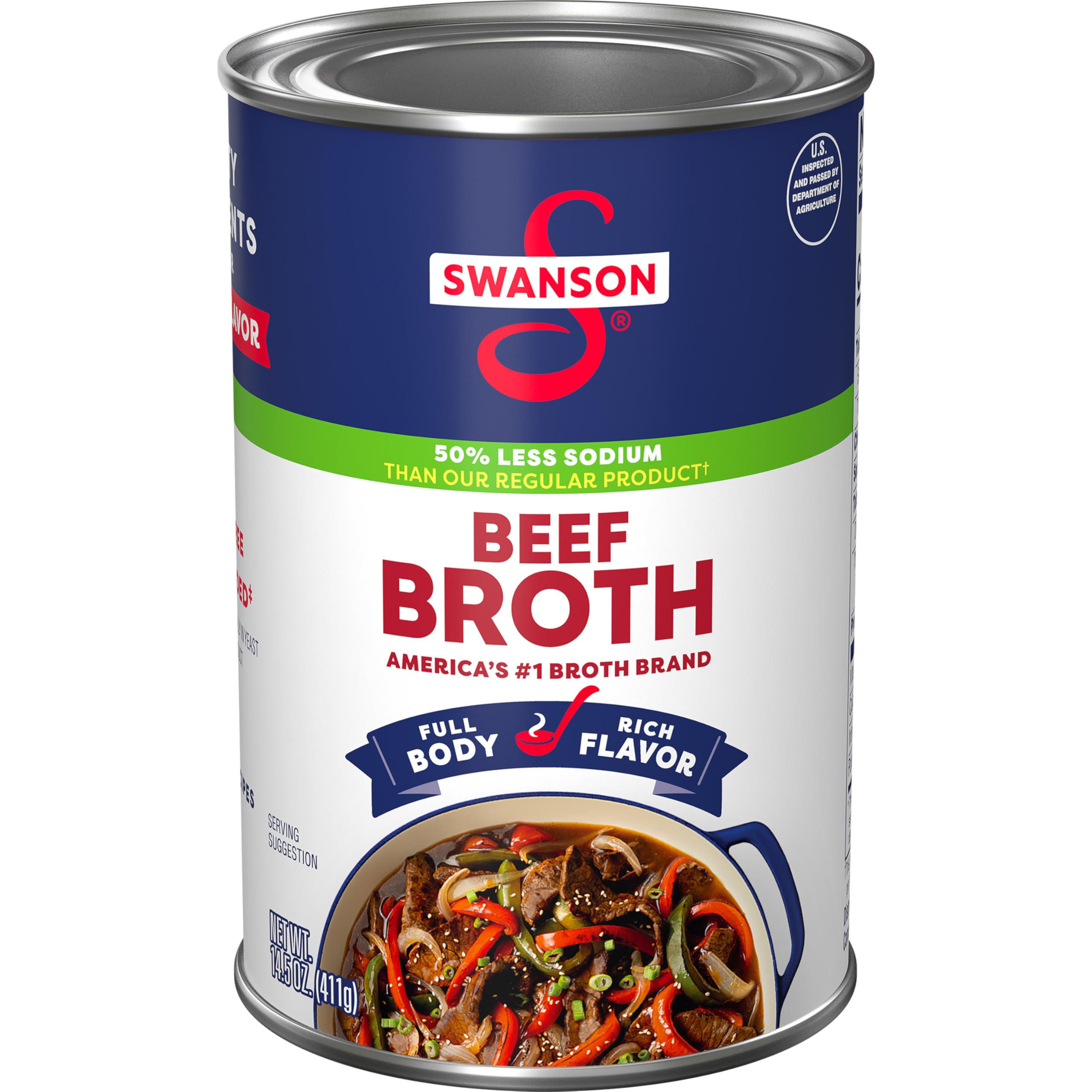 - Swanson 50% Less Sodium Beef Broth, 14.5 oz Can