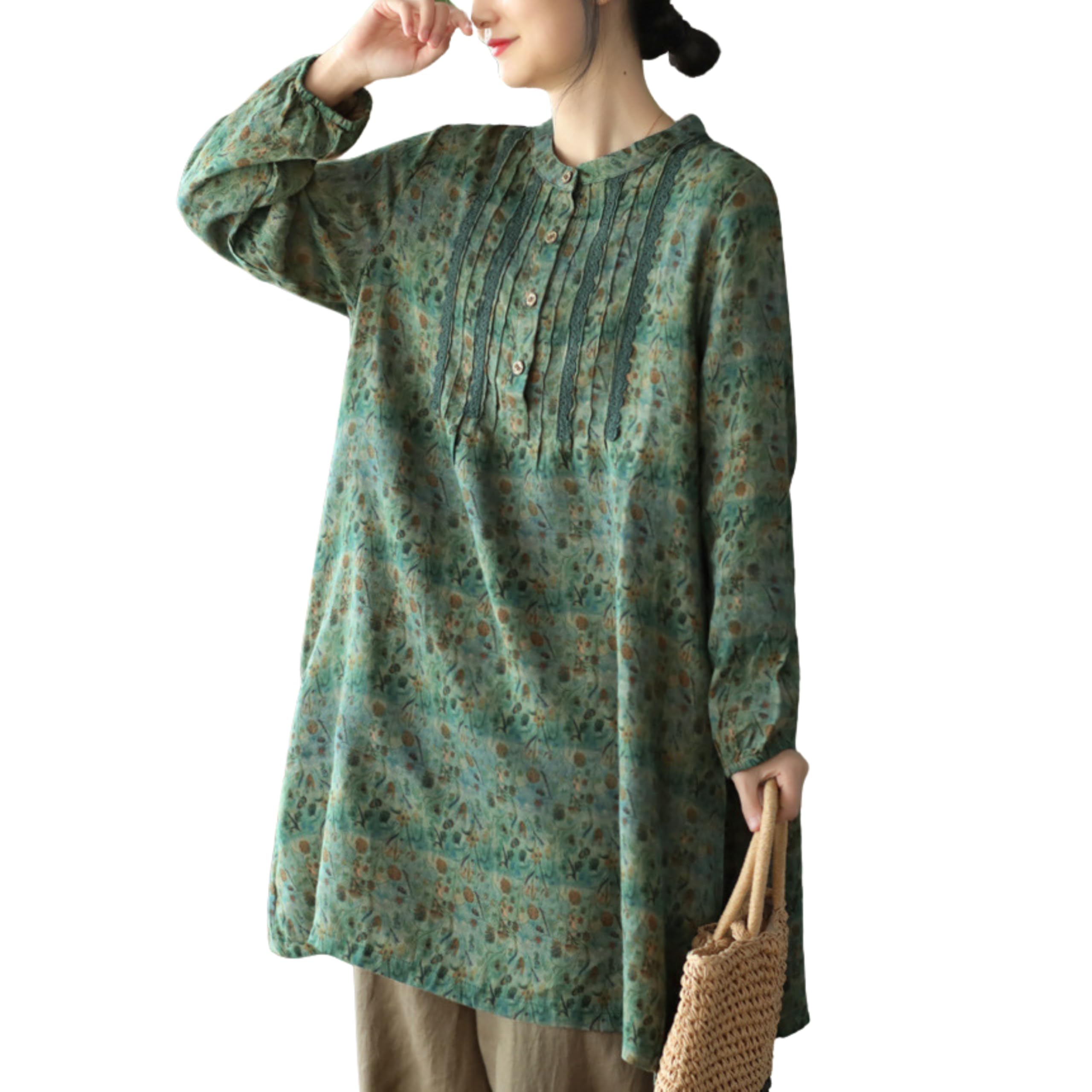 新品 LEQUIO 麻 100% 長袖 チュニック プルオーバー 日本製 国産 チュニック 40代 50代 60代 70代 ミセス シニア