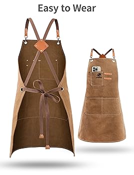 Ashrun Chef Apron for Men Thickened Cotton Canvas with