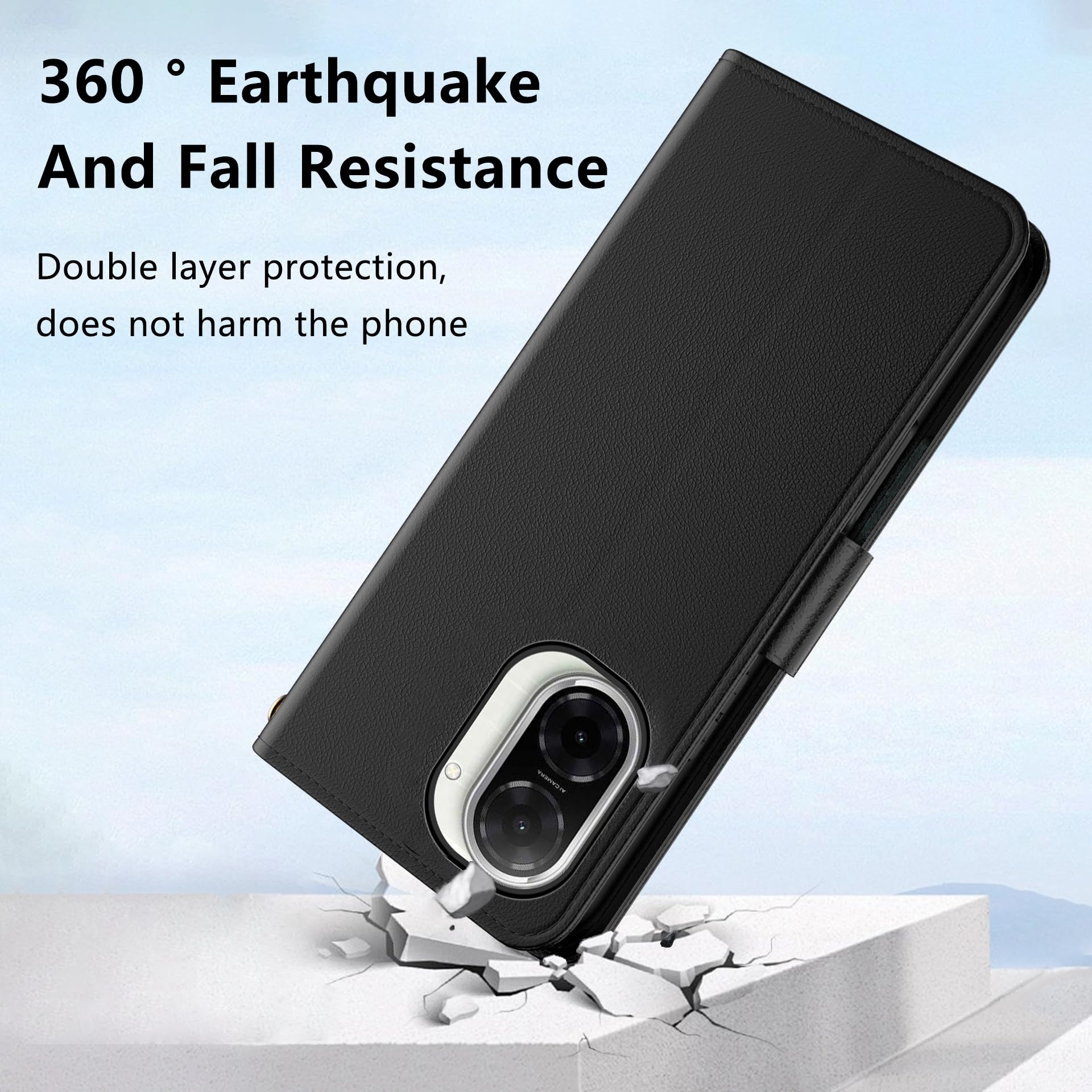 Coque Portefeuille En Cuir PU Pour Xiaomi Redmi A5 4G - Protection Anti-choc, Blocage RFID, 2 Fentes Cartes + Compartiment Billets