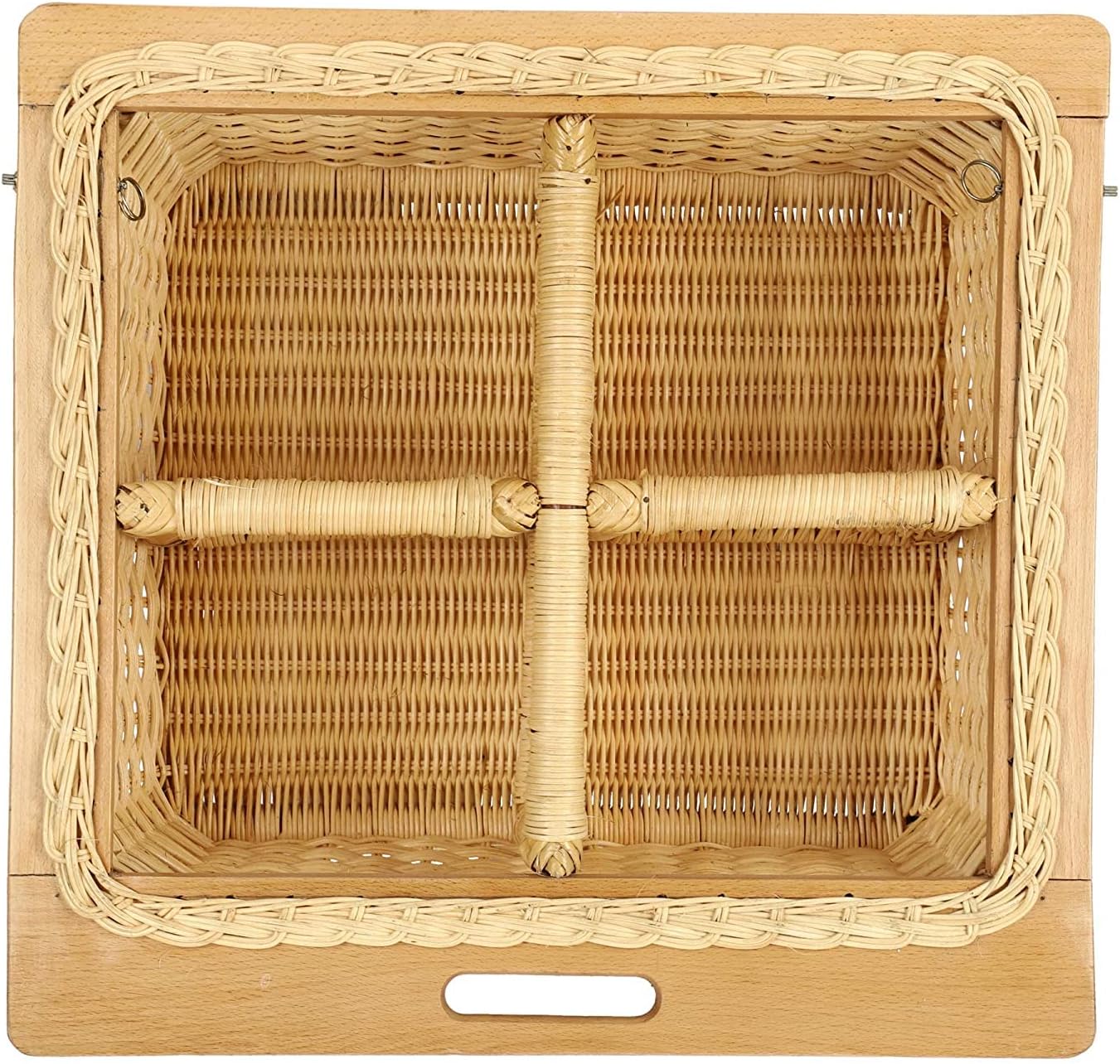 Wicker Rectangular Basket With Double Partition For Modular Kitchen (22.5 W (564Mm) X 20 L X 6 H (Double Partition)) Brown