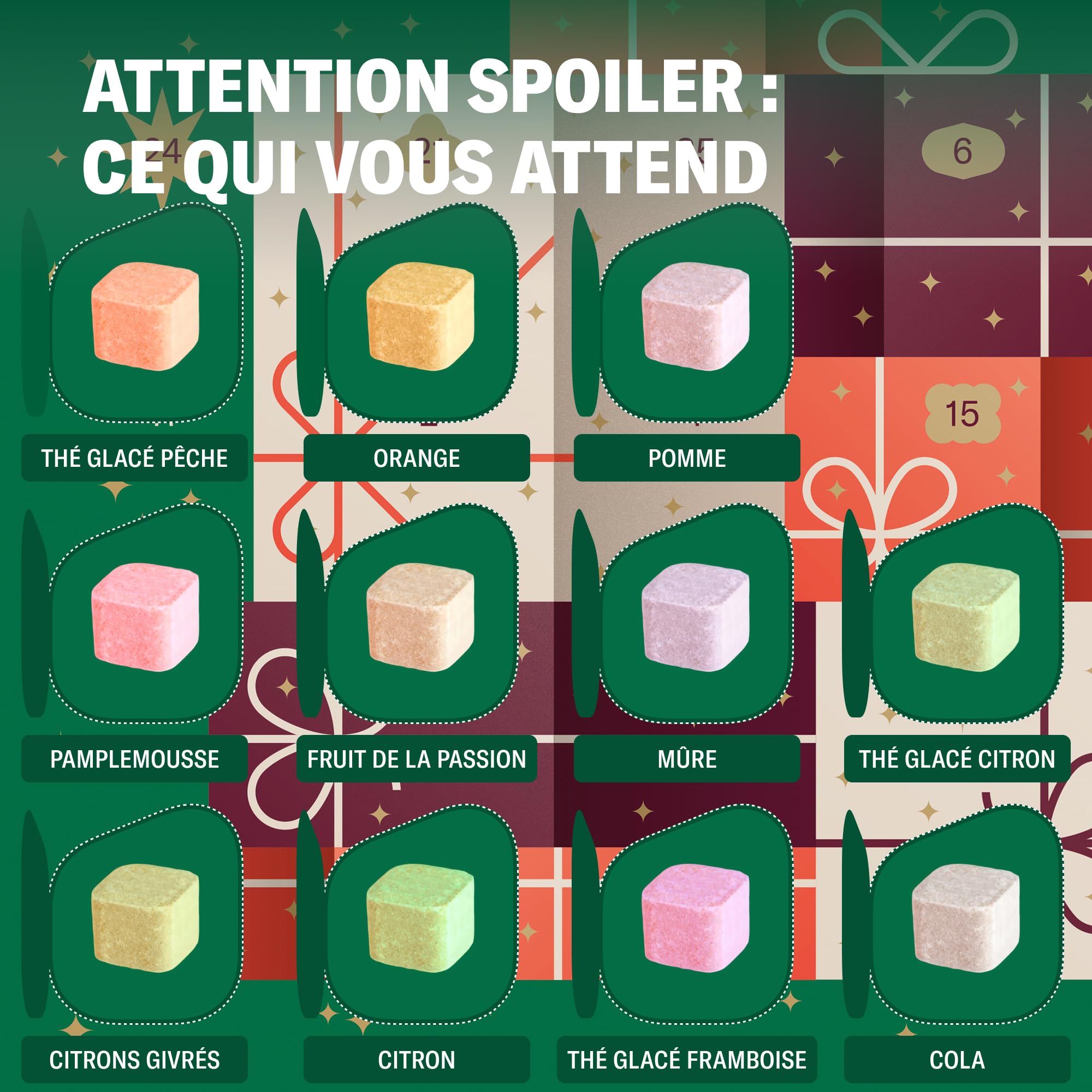 waterdrop® Calendrier de l'Avent 2025 - Édition Limitée - 25 Jours de Pastilles de Boissons Sans Sucre, Cadeau de Noël pour Femme et Homme, Coffret Surprise Quotidienne aux Multiples Saveurs