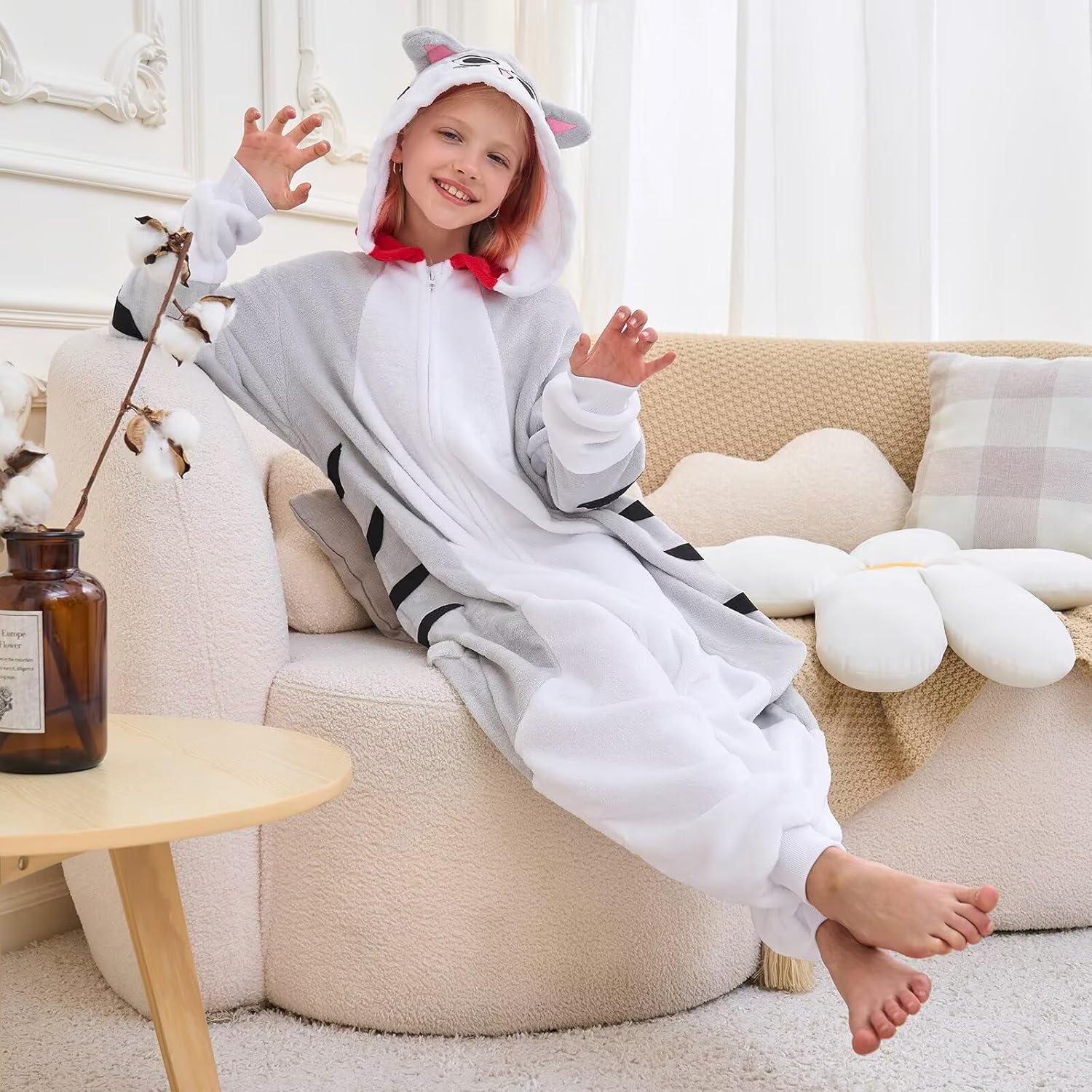 Kids Onesie Pajamas, Flanne Children Animal Halloween Costume, One Piece Cosplay Homewear for Girls Boys - Image 6