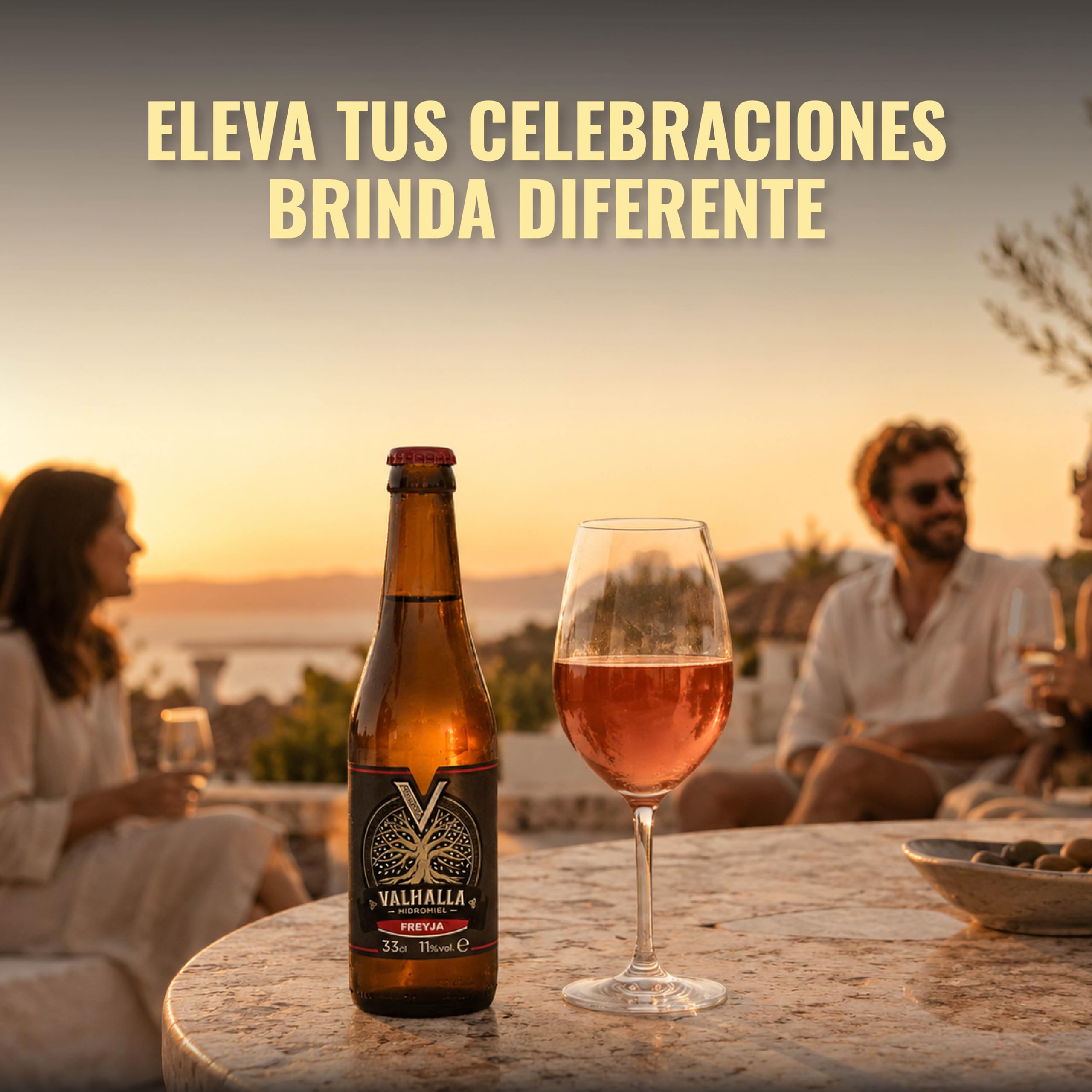 Valhalla Hidromiel Freyja | Cerveza Artesanal Estilo Metheglin Semi Dulce | Bebida Natural con Frutos Rojos del Bosque y Miel | Caja 12 Botellines 33cl | Sin Gluten ni Sulfitos | 11% Grados Alcohol)
