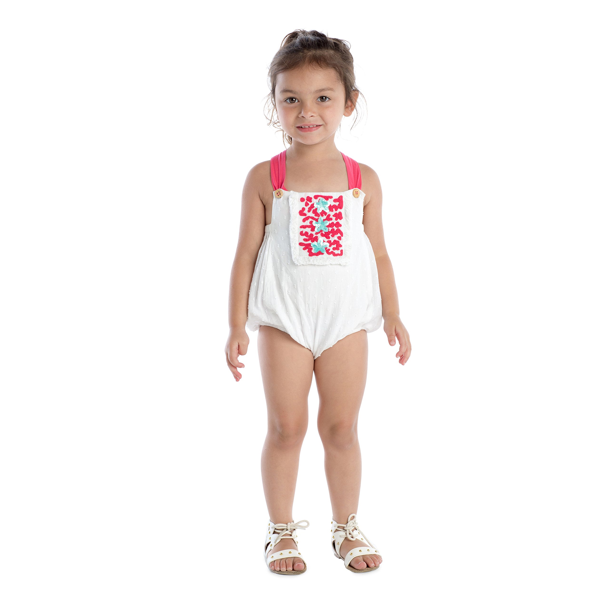 Masala Baby Baby Girls Beach One Piece White, 12-18M