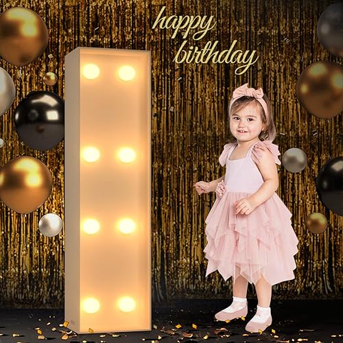 Mixifox Letras iluminadas de marquesina, letras grandes iluminadas de 3 pies para fiestas, números de marquesina, marco de globo de mosaico, letras