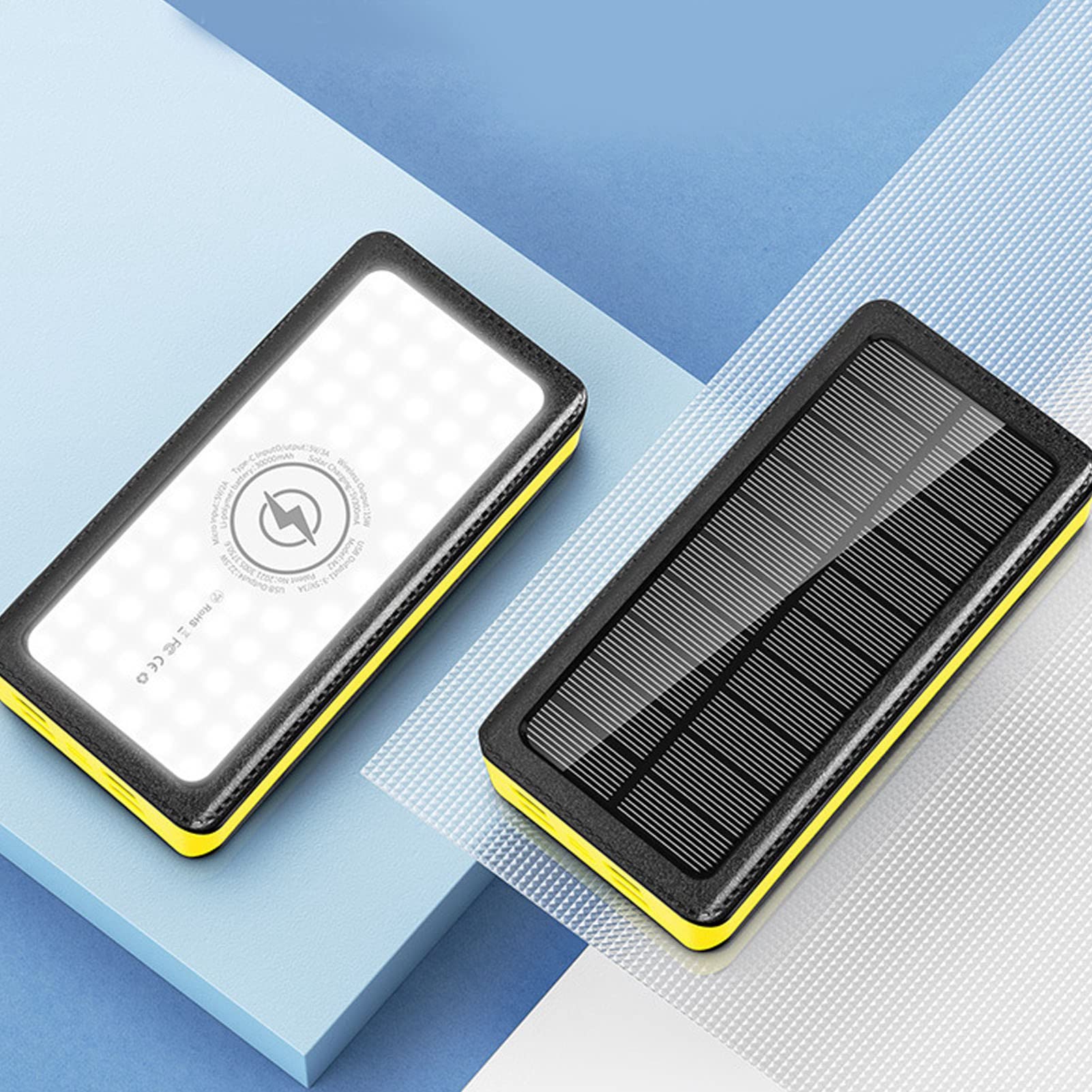 Garosa Power Bank Solare, Caricabatterie Solare da 30000 MAh con 4 Uscite