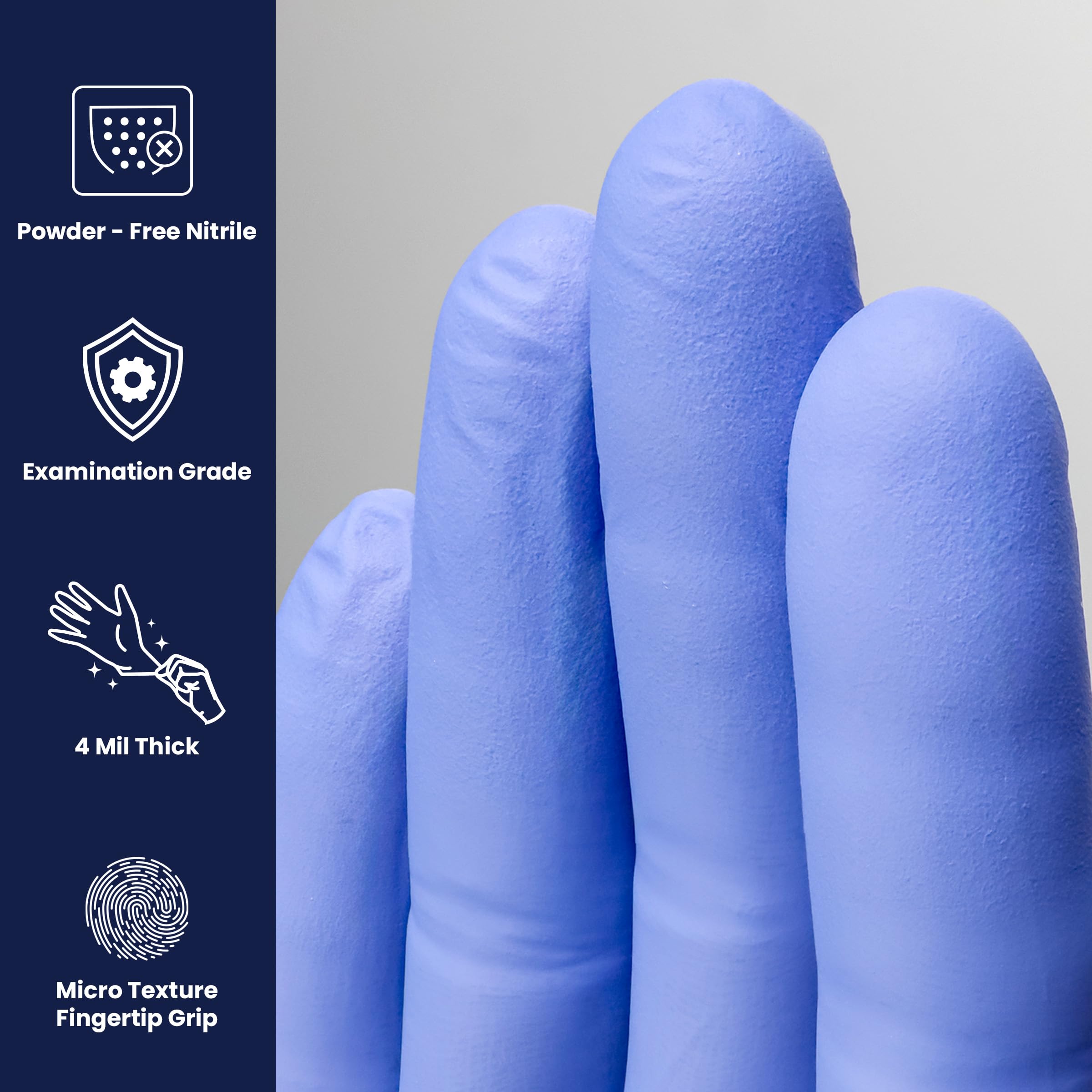 Adenna Precision - Guanti da esame in nitrile senza polvere da 4 mm, confezione da 100 pezzi