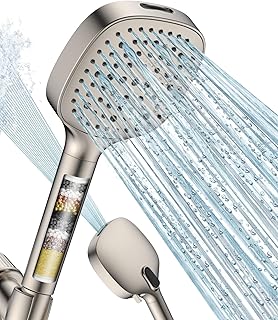 MakeFit Filtered Shower Head with Handheld, 7 Modes High Pressure Handheld Showerhead with Filters, Detachable Shower Heads Water Softener Filters Beads for Hard Water - Remove Chlorine & Heavy Metals