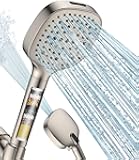 MakeFit Filtered Shower Head with Handheld, 7 Modes High Pressure Handheld Showerhead with Filters, Detachable Shower Heads Water Softener Filters Beads for Hard Water - Remove Chlorine & Heavy Metals