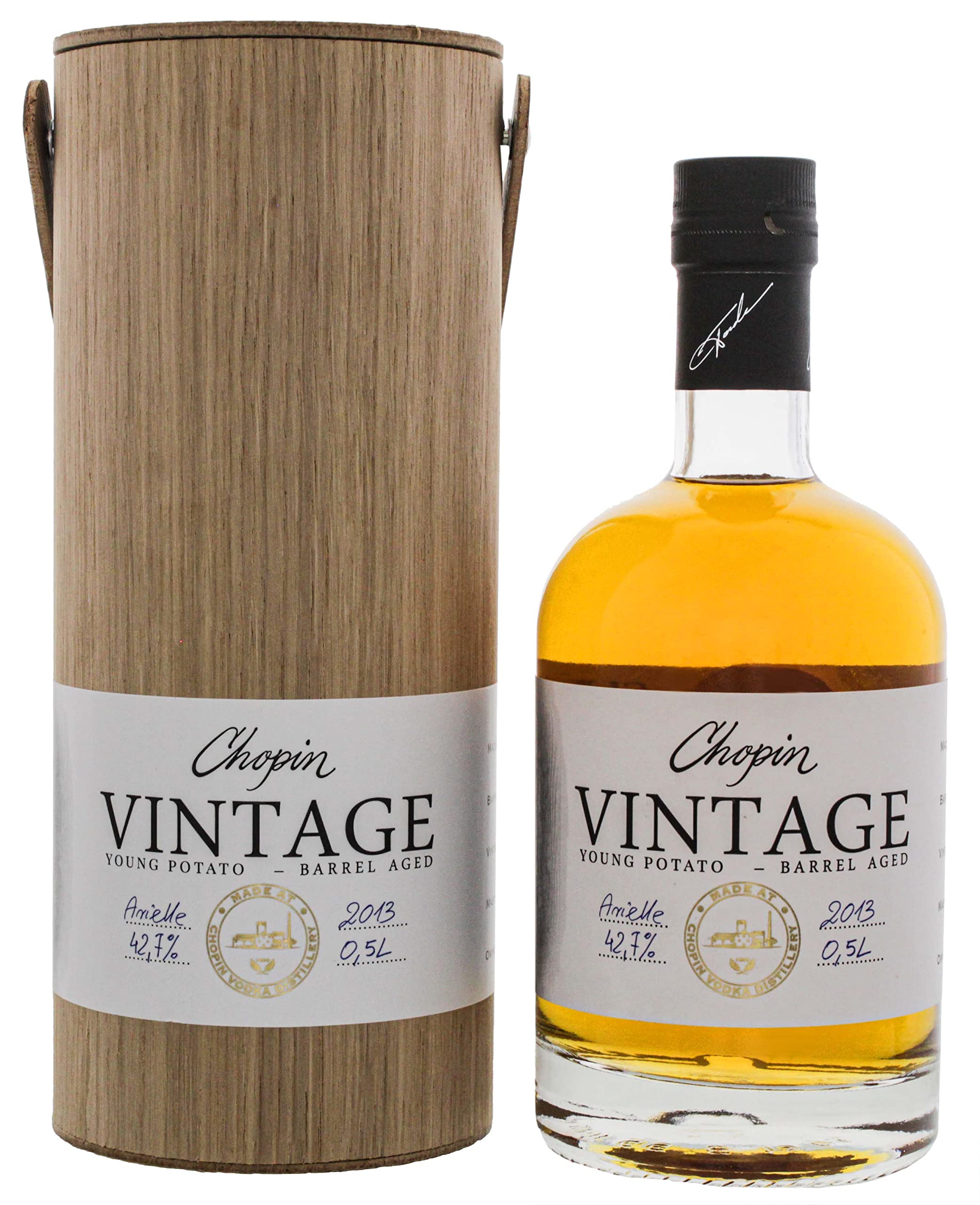 Wodka Chopin Vintage Young Potato Arielle 2013 0,5L in einer Tube | Vodka |500 ml | 42.7% Alkohol | Destylarnia Chopin | Geschenkidee | 18+