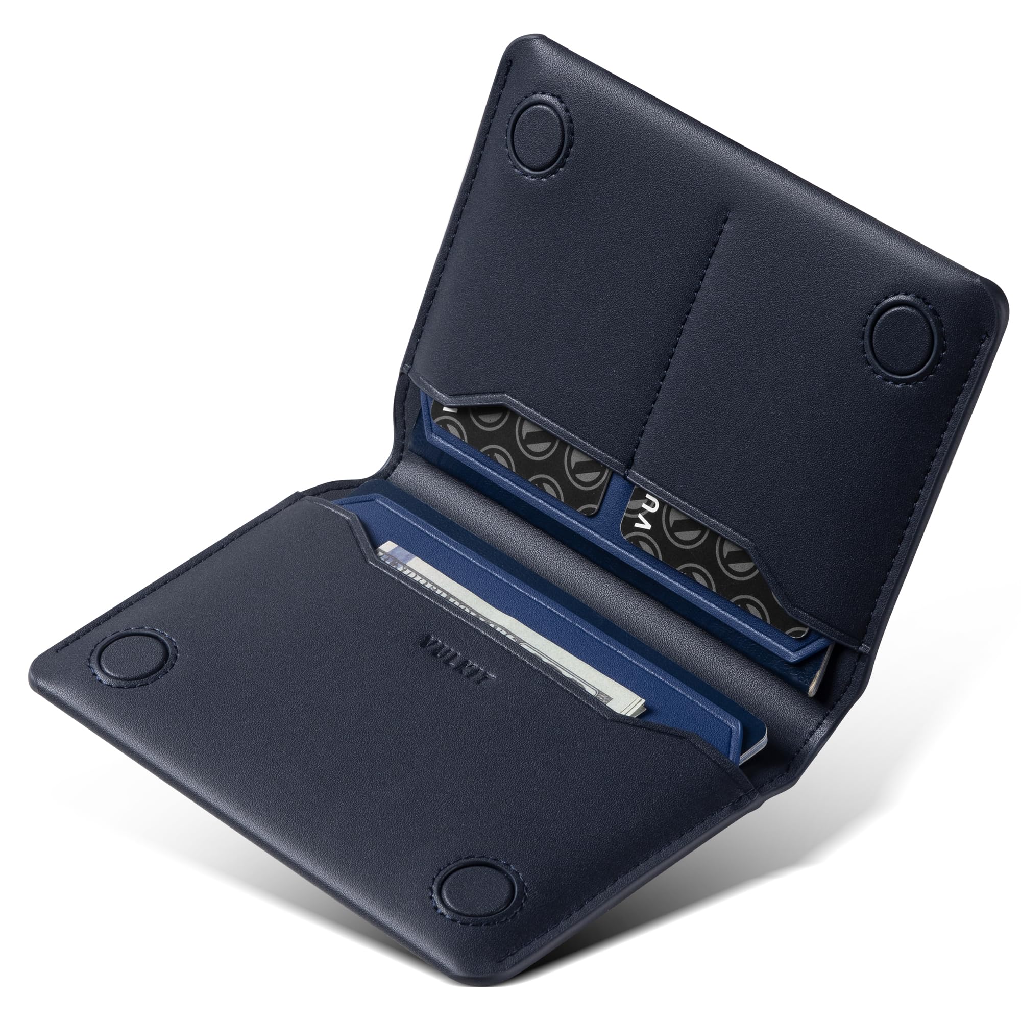 VULKIT Funda de Pasaporte de Cuero con Bloqueo RFID Cartera de Pasaporte Compacta con Cierre Magnético