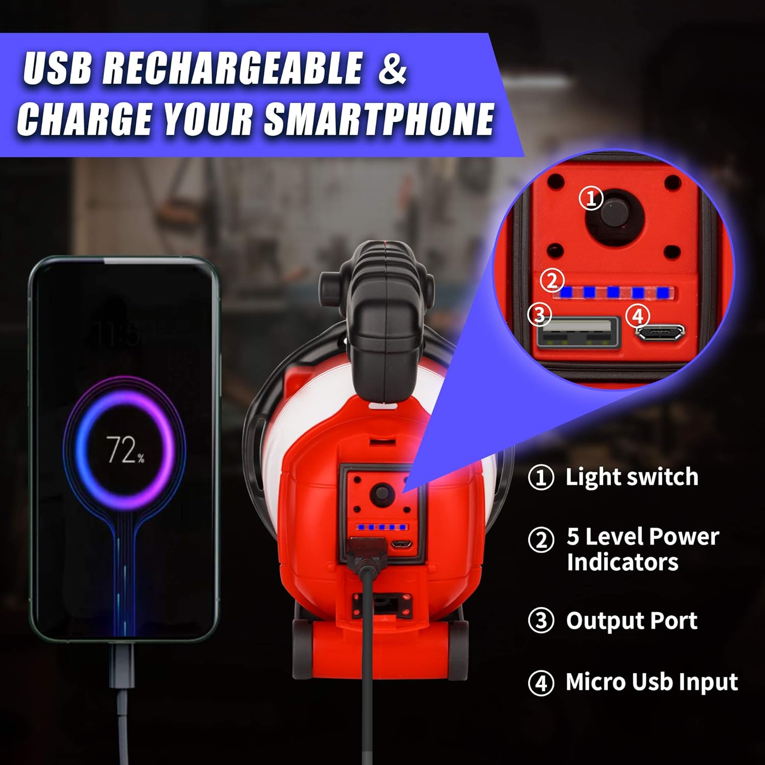 Rechargeable 2300Lumens 360°Handheld Flashlight Searchlights Photo