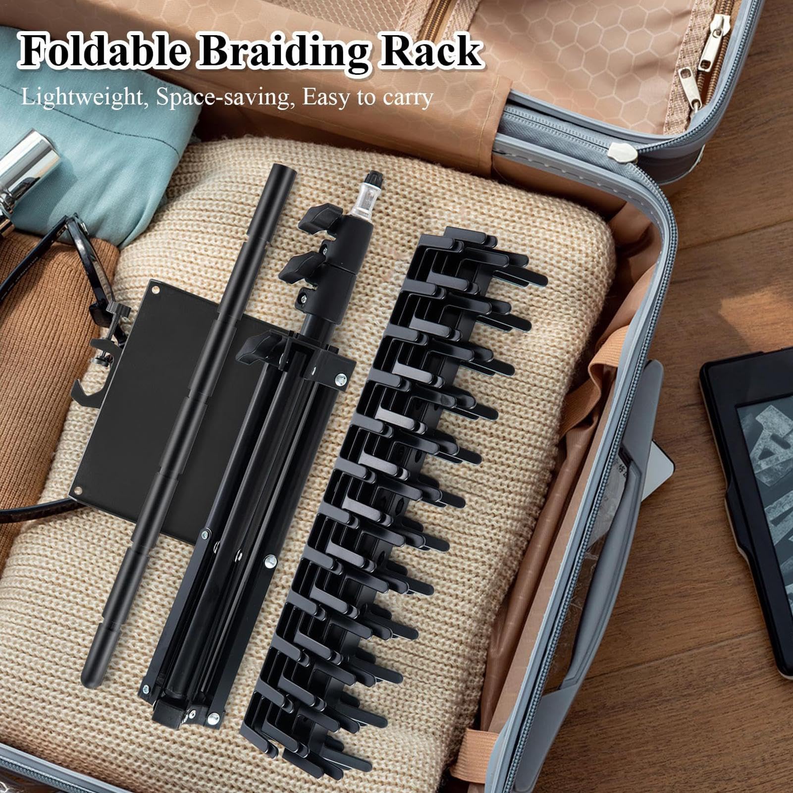 Portable Hair Separator Rack, Braid Hair Organizer, Hairs Separation Rack, Braiding Divider Racks, Divider Racks for Salon Use, Separator Rack for Braids, Length 30-51in