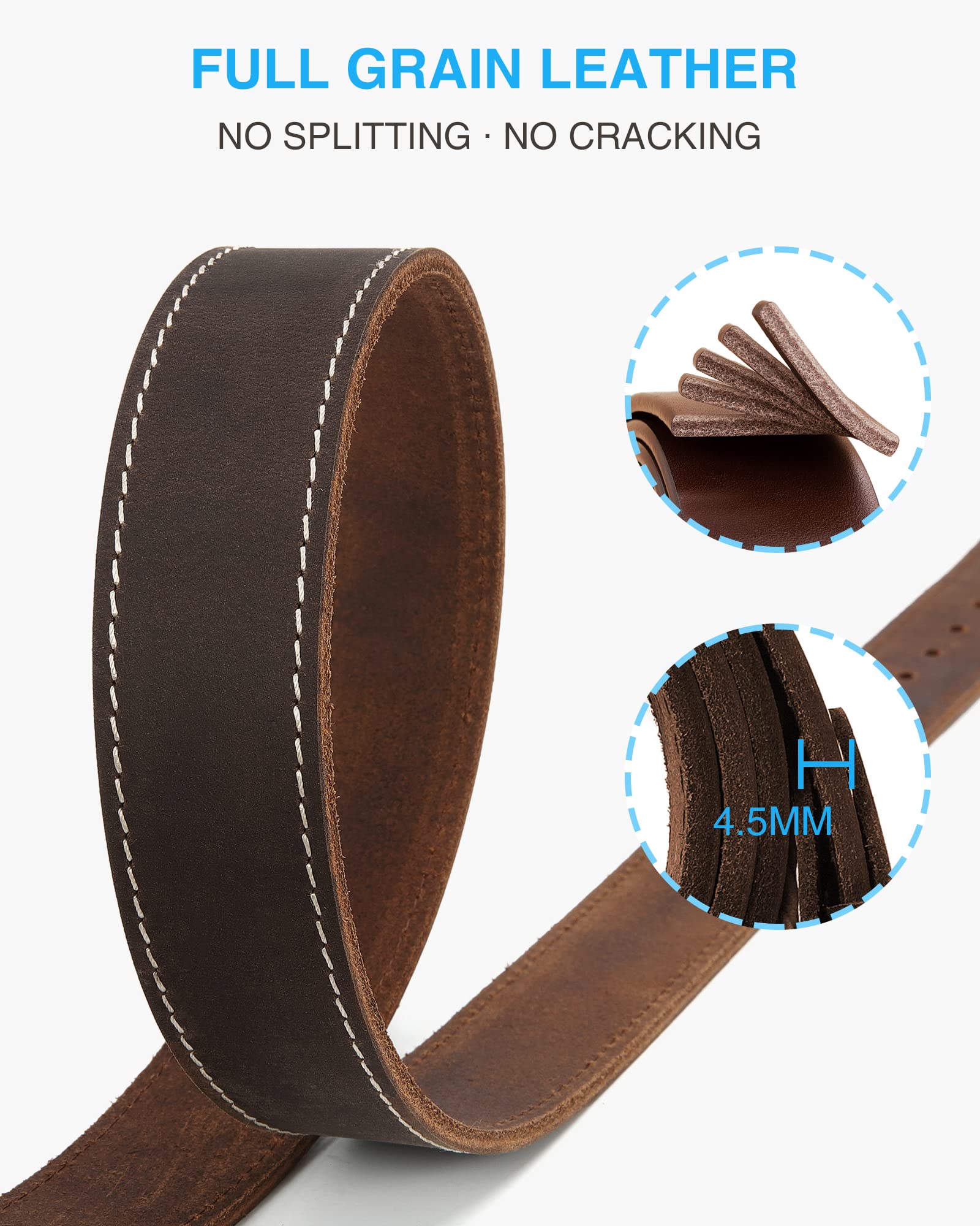 CHAOREN Leather Belt for Men, 38mm Mens Belts Casual, Handmade Full Grain Leather Belt for Jeans