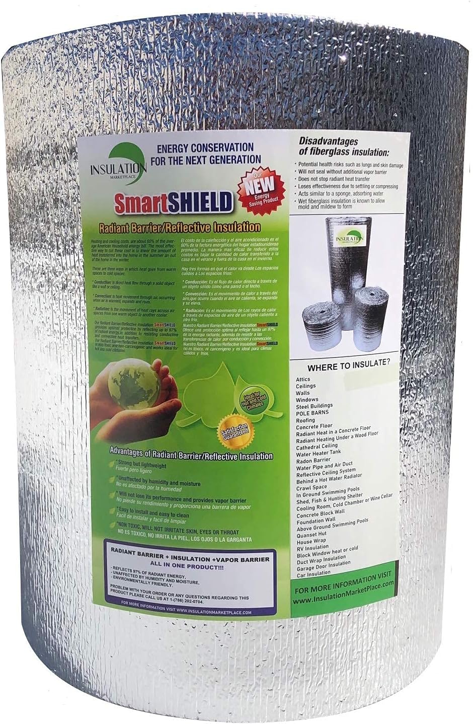 SmartSHIELD Reflective Insulation Roll, 5mm x 36" x 50ft