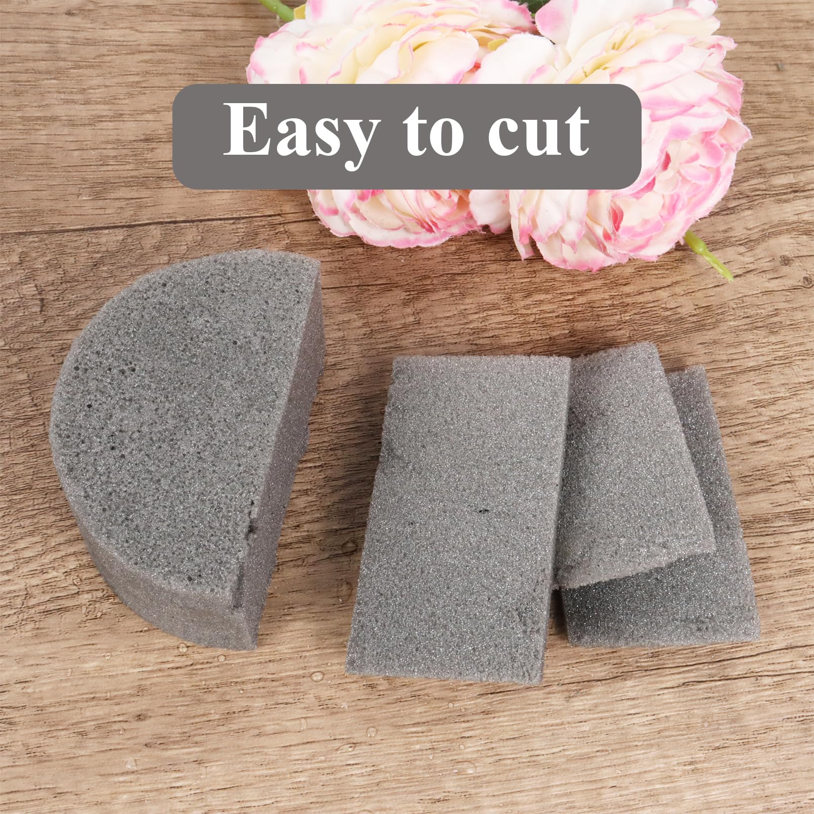 Nwvuop 6Pcs 8cm Round Floral Foam for Artificial Flower Arrangements (Grey), 8× 8× 4cm/3.15× 3.15× 1.57 inches - Image 3