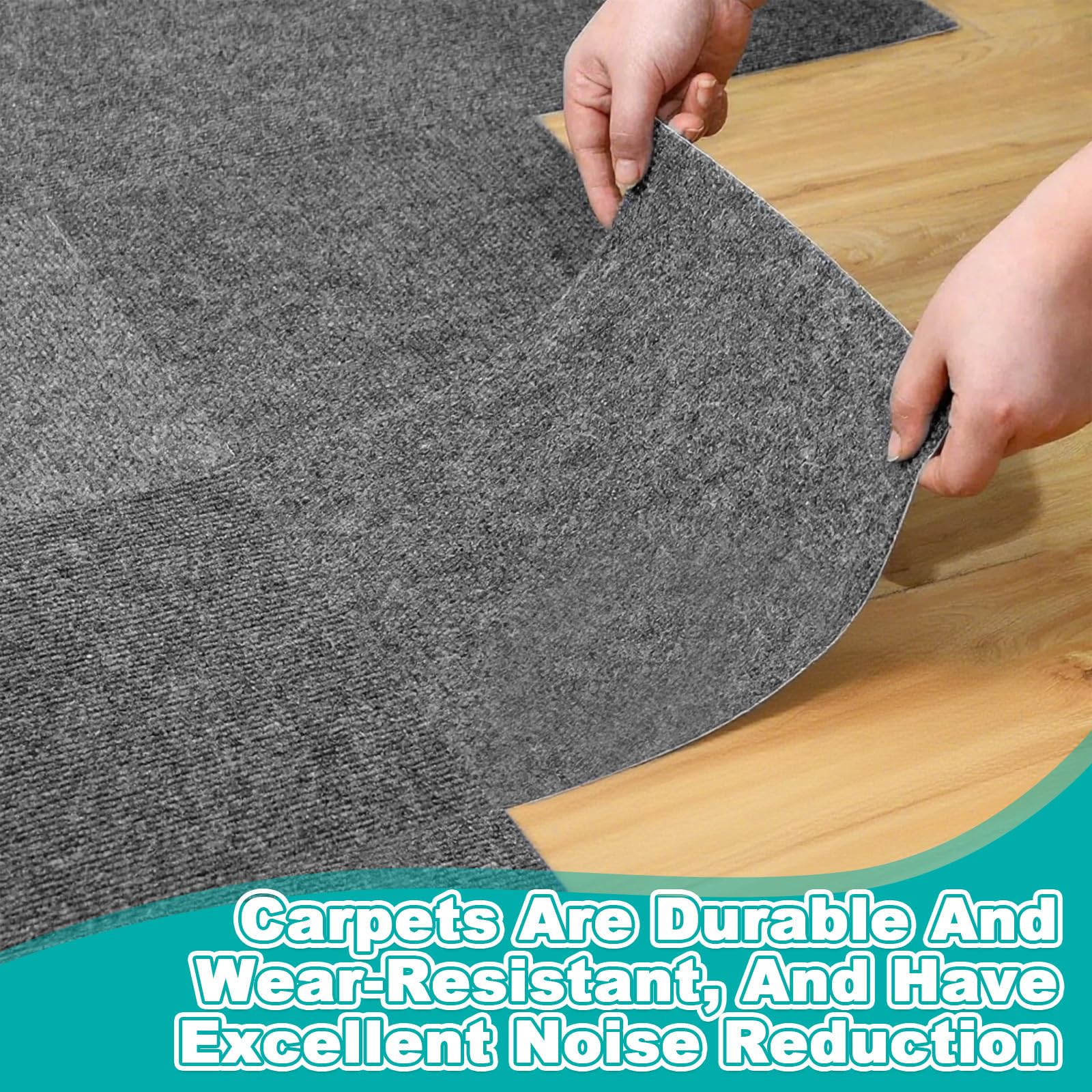 30Pcs Alfombras Suelo Autoadhesivas, 30x30cm Moquetas Azulejos Gris Oscuro Lavables Fácil de Pelar Pegar, Alfombrillas Baldosas Cuadradas Adhesivas Antideslizantes para Salón, Dormitorio, Oficina