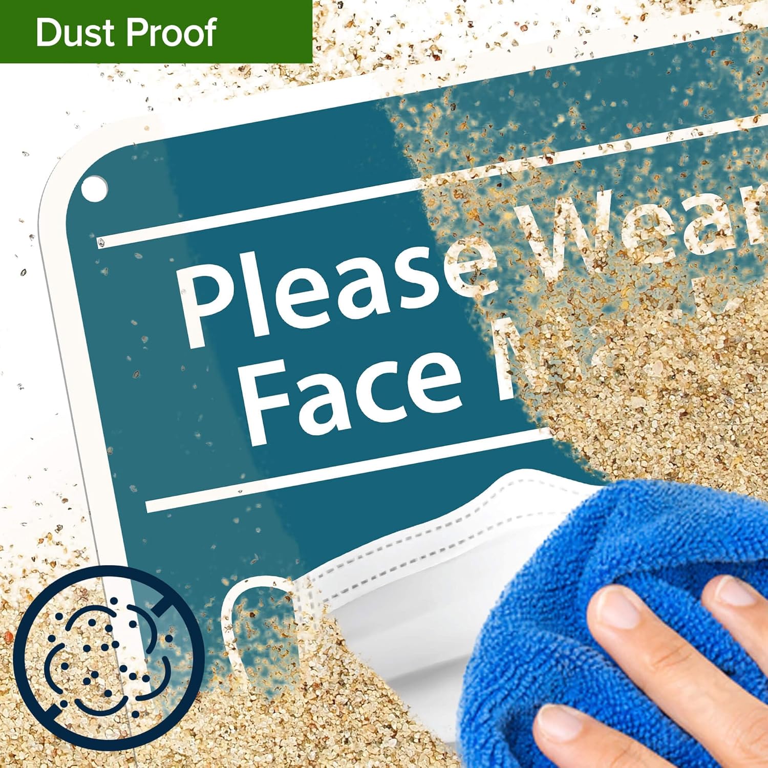 Please Wear Face Mask Keep Social Distancing Sign, 12"x18" Polyethylene, Indoor/Outdoor Use, USA MADE By My Sign Center
