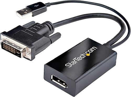StarTech.com Adaptador DVI a DisplayPort - Alimentación USB - 1920 x 1200 - Convertidor DVI a DisplayPort - Adaptador de video - DVI-D a DP (DVI2DP2)