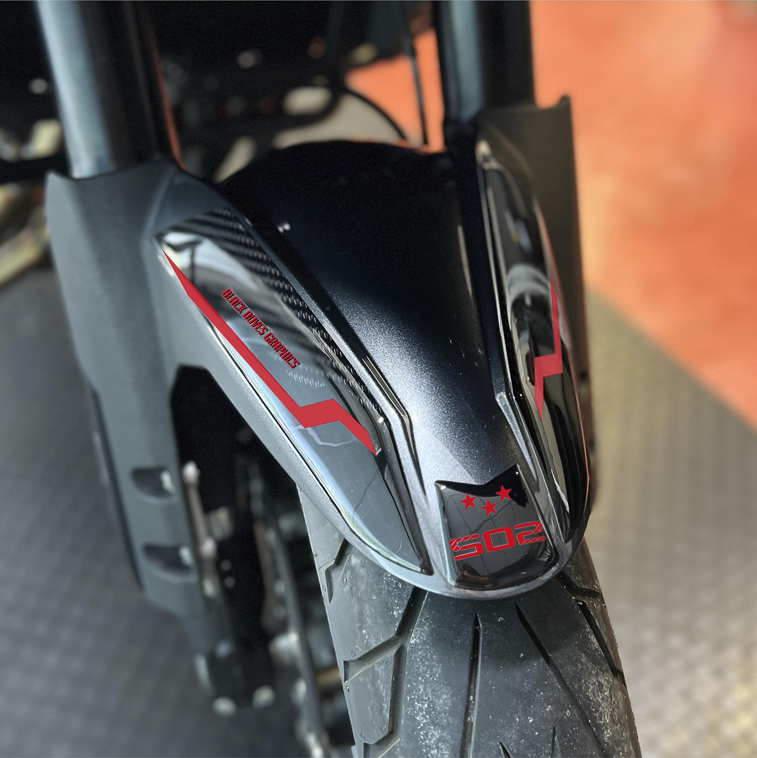 Autocollants 3D Benelli TRK 502 anti-rayures pour garde-boue avant