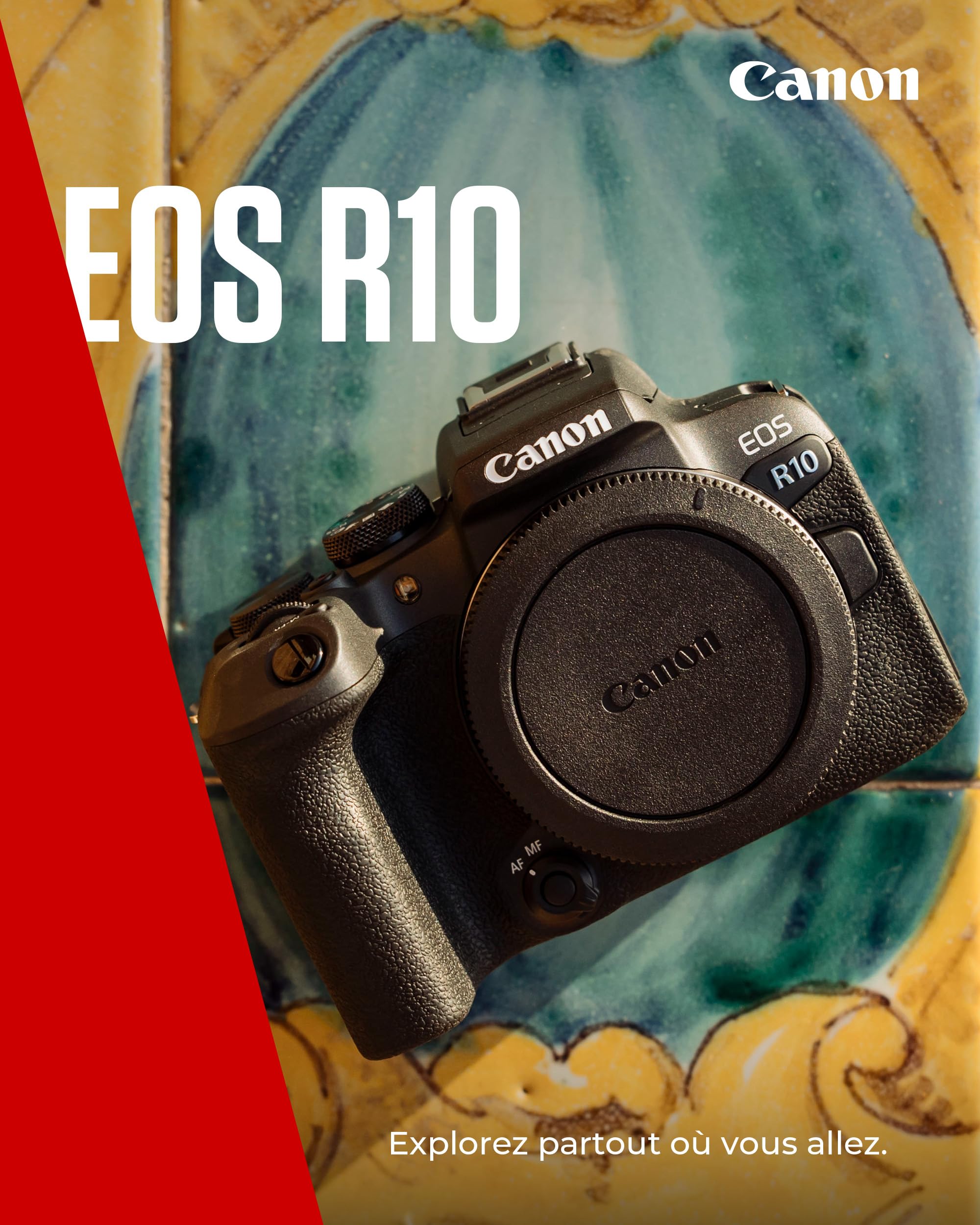 Appareil photo compact Canon EOS R10 (boîtier seul) - Appareil photo numérique - Autofocus CMOS Dual Pixel II et vidéo 4K jusqu'à 60 ips -Bluetooth, Wi-Fi USB-C - L’Allié Idéal De Toutes Vos Aventures