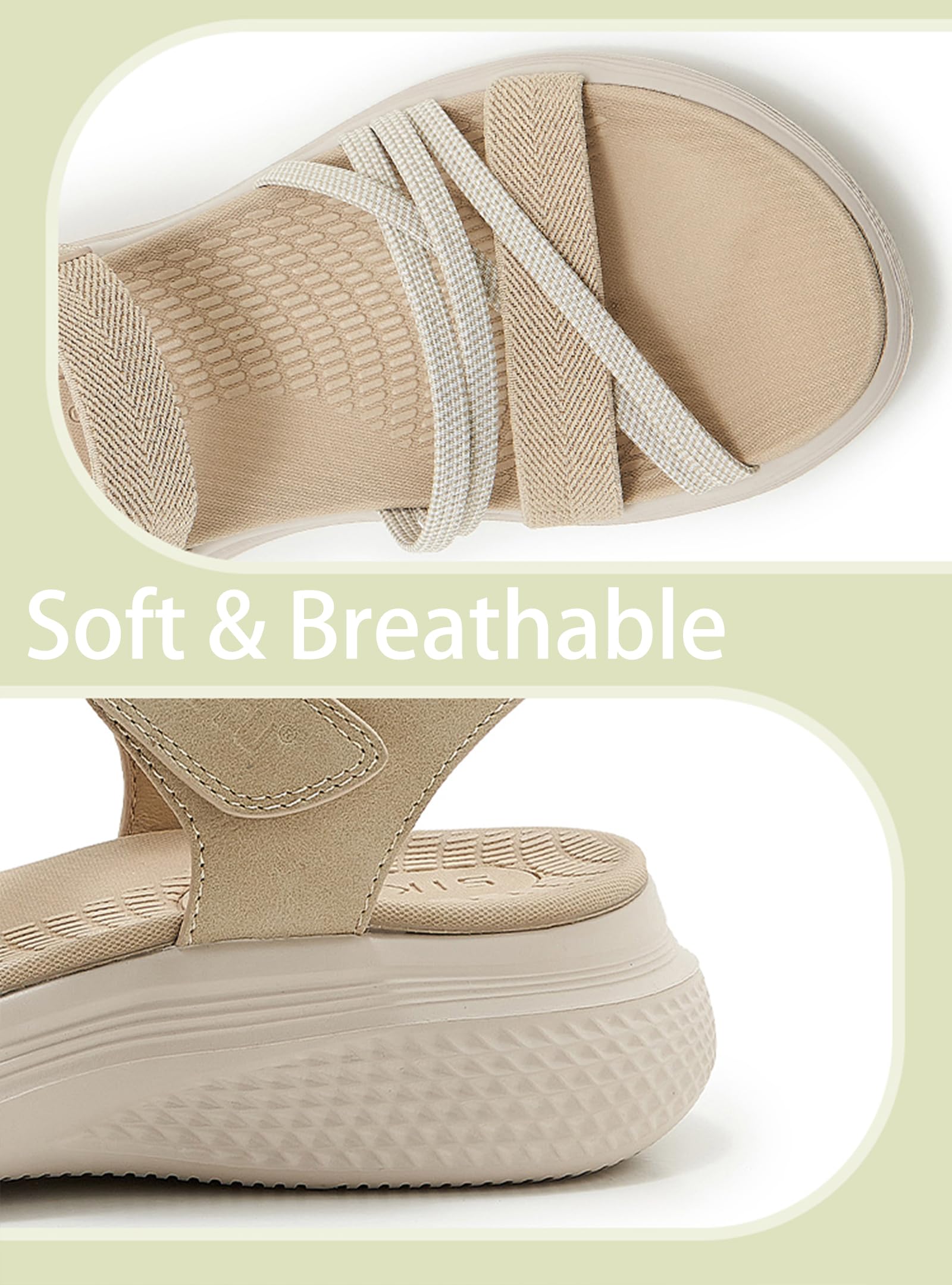 Meik Mangni Damen Trekking Sandalen Sommer Wandersandalen Bequeme Plateau Sandaletten rutschfeste Sportsandalen Flache Flache 35-42 EU