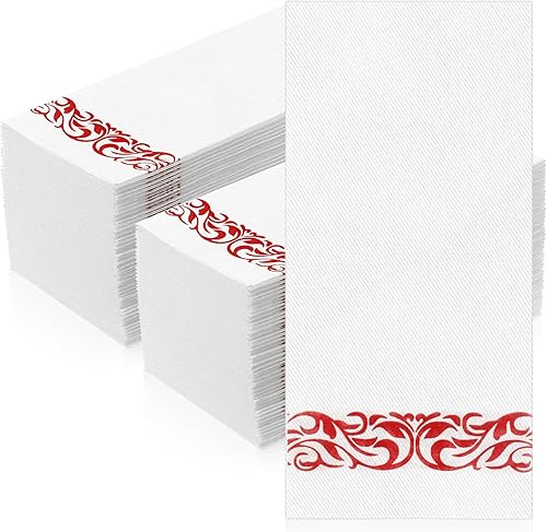 Miniatura 8 de Paquete de 200 servilletas desechables de lino, elegantes servilletas de papel decorativas, suaves y absorbentes, toallas de invitados para baño,