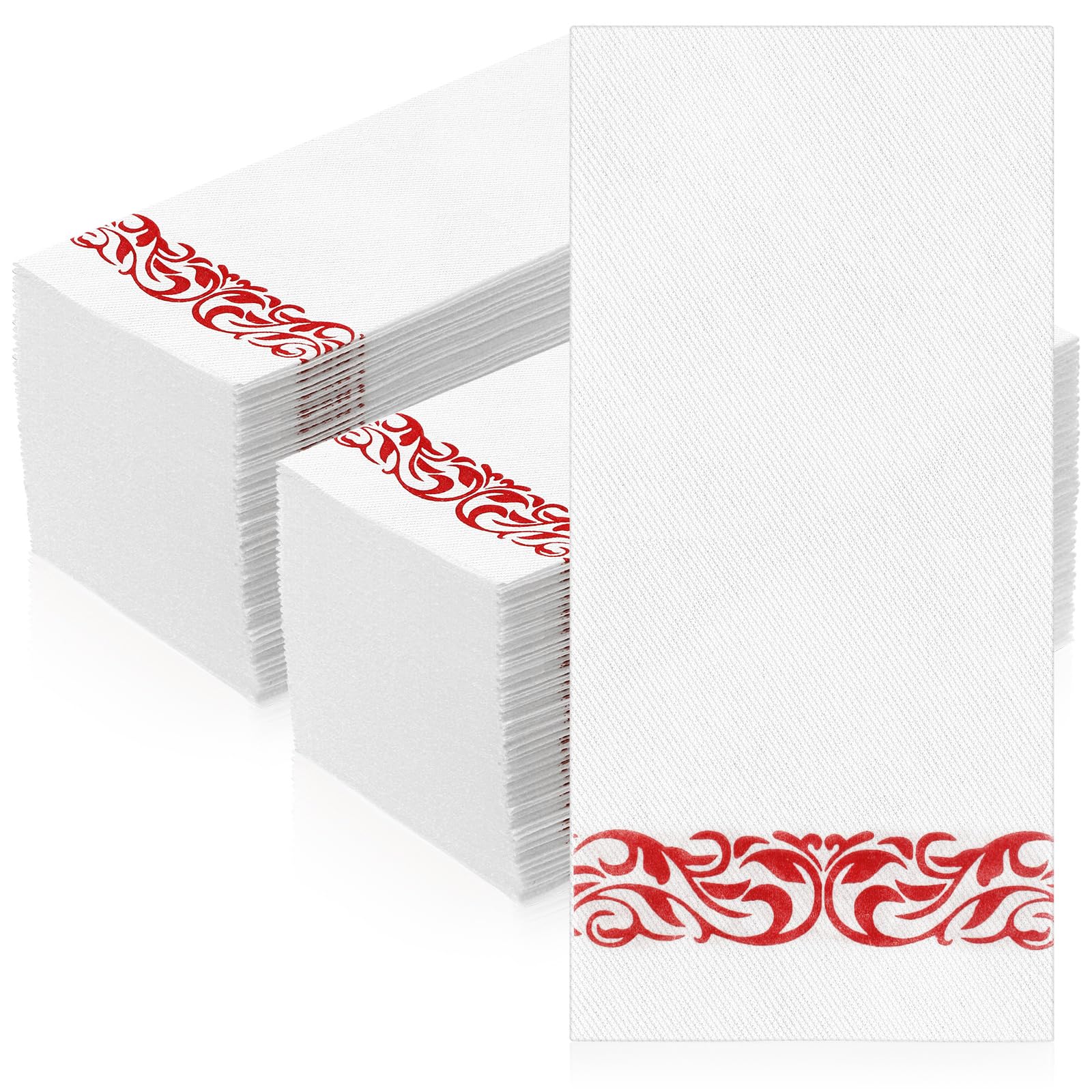 Qilery 200 Pack Linen Disposable Dinner Napkins Valentines Napkins Party Decorations Elegant Cloth Decorative Paper Soft and Absorbent Guest Towels