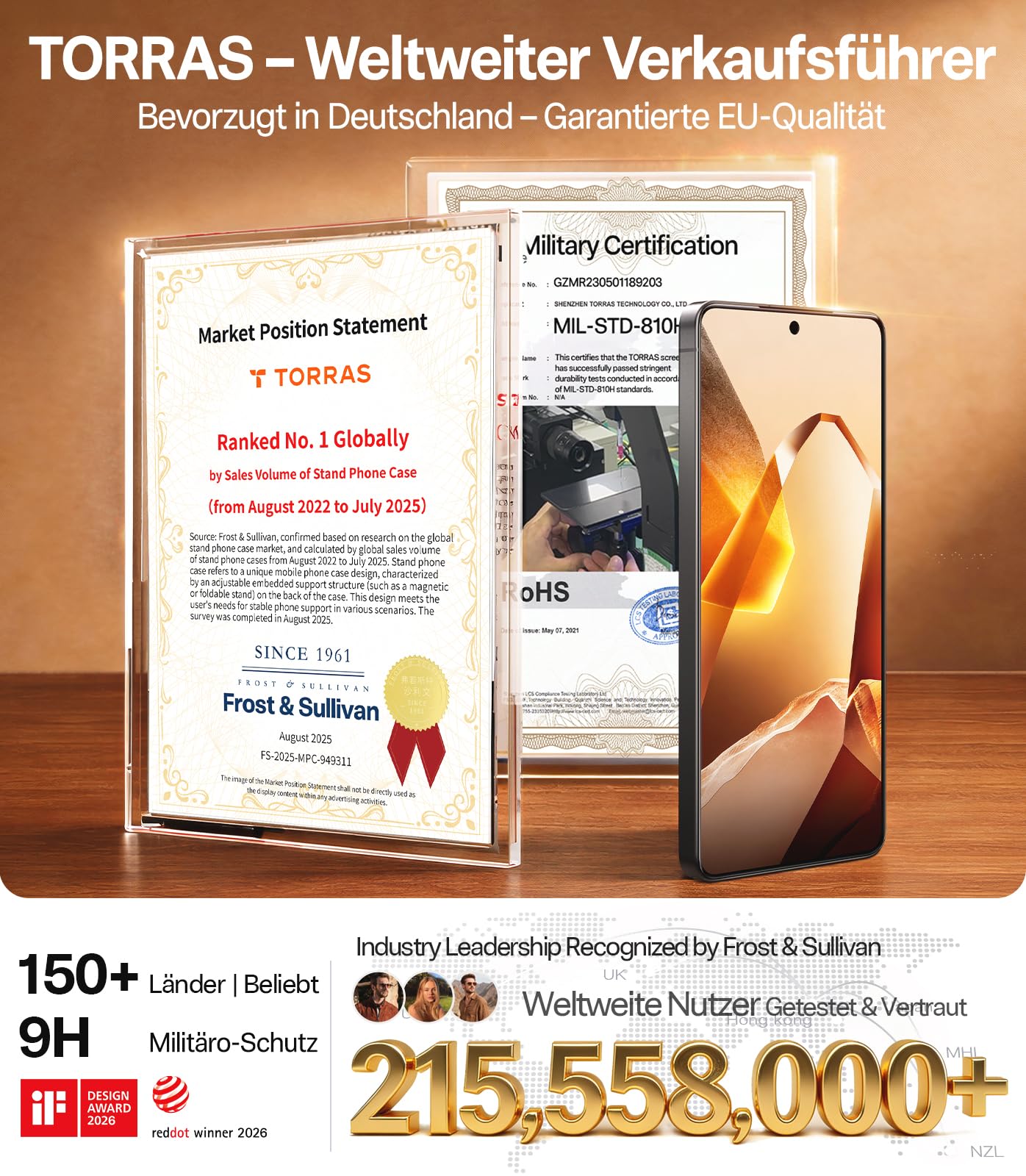 TORRAS für Samsung Galaxy S26 Ultra für Panzerglas [Nr.1 Drop-Schutz] Kratzfest Schutzfolie für Samsung S26 Ultra Folie 9H+ Härte Glas [Full Screen] Anti-Fingerabdruck, Kompatibel mit Hülle, 2 Stück
