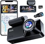 Front Facing 4K Dash Cam – Built-in 5.8G WiFi, 64GB Card Included, 48W A+C Car Charger, Excellent Night Vision, Loop Recording, G-Sensor, 24H Parking Surveillance – Compact and Portable