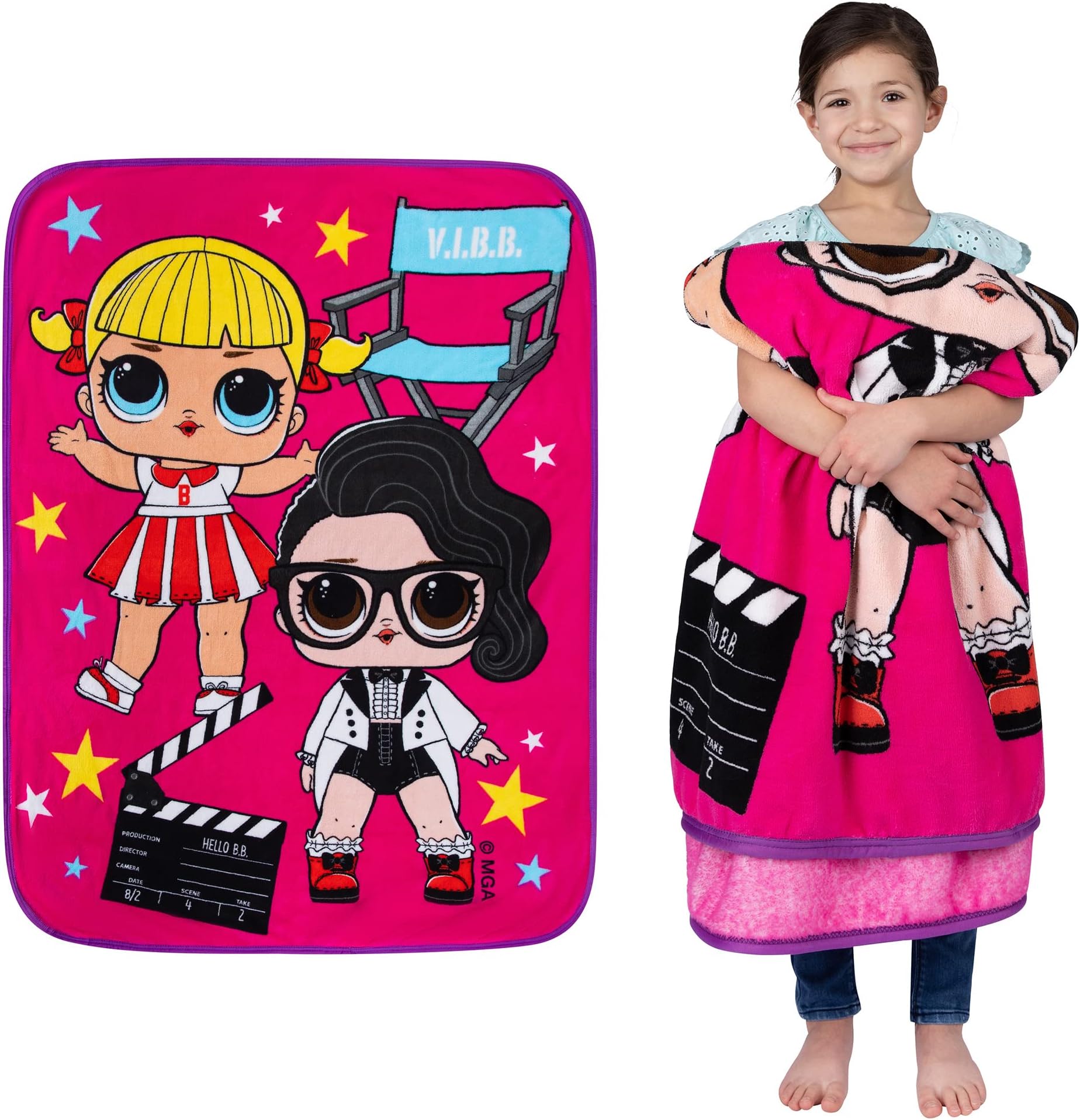 Franco Kids Bedding Super Soft Micro Raschel Throw, 46" x 60", LOL Surprise