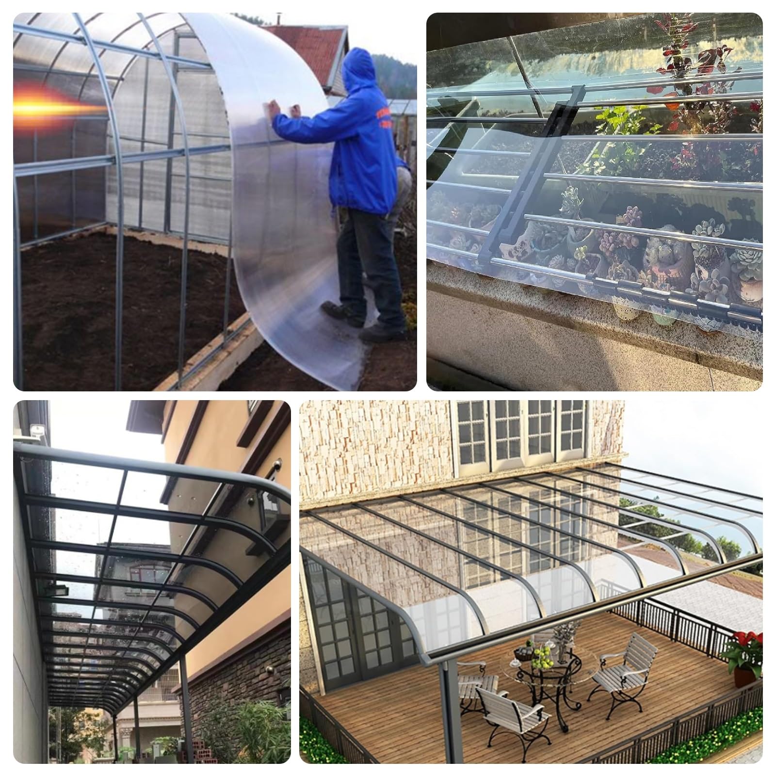 Hoja de techo ligera C de 1 mm, panel de plástico transparente para invernaderos, patios, nings y particiones, fácil de cortar para un ajuste personalizado