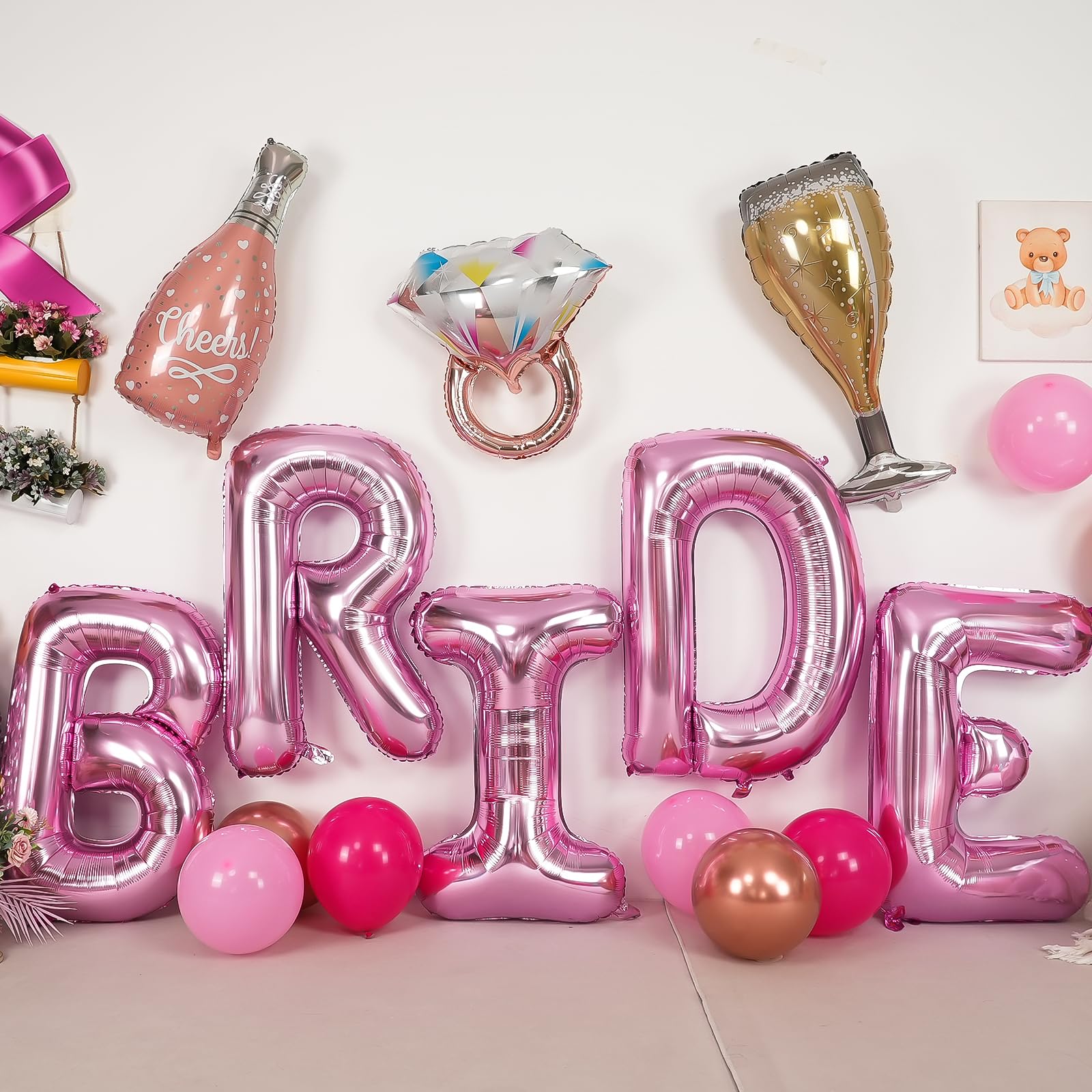 40inch Bride Balloons Pink Letters Banner - Image 3