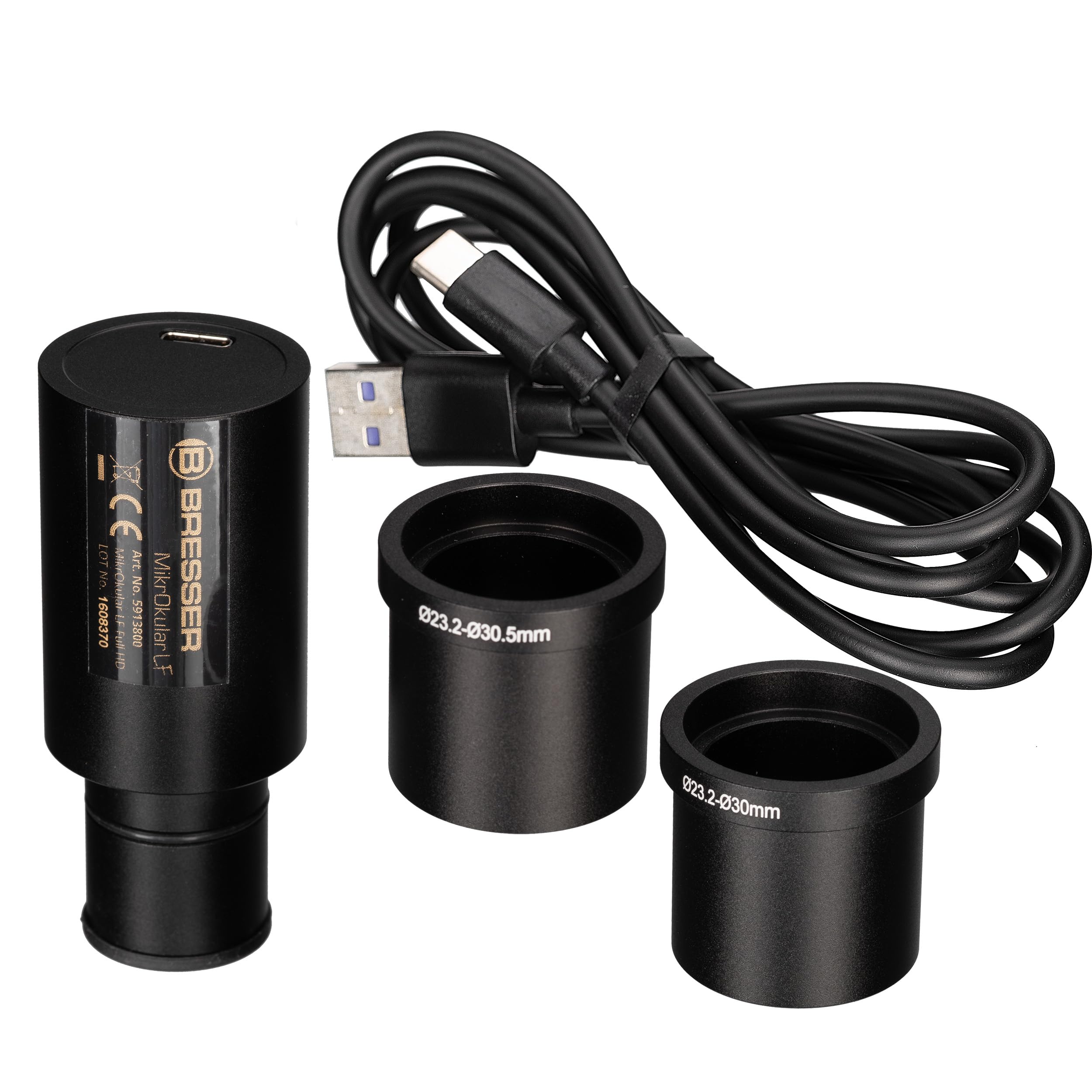 Bresser Microscopio Digital Binocular con Cámara 10x-40x, Full HD | Trinocular, Luz LED incidente y transmitida, PC Windows, Medición, Escuela, Afición, Control de calidad, Uso móvil