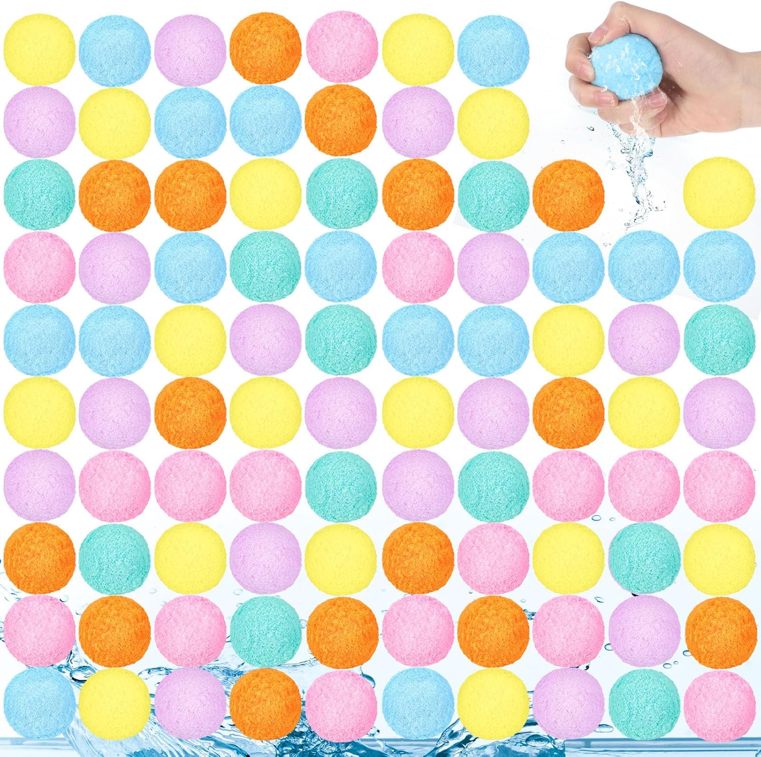 LemonRoad 360 Pcs Reusable Water Balls Bulk, 2 Inch Reusable Colorful Water Balloons Pool Balls for Outdoor Yard Game Summer Pool Beach Fun Fight