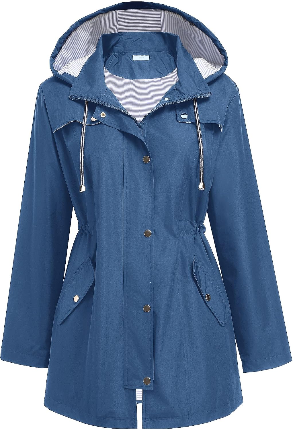 Hount Women Rain Jacket Lightweight Waterproof Lined Raincoat Trench Coat