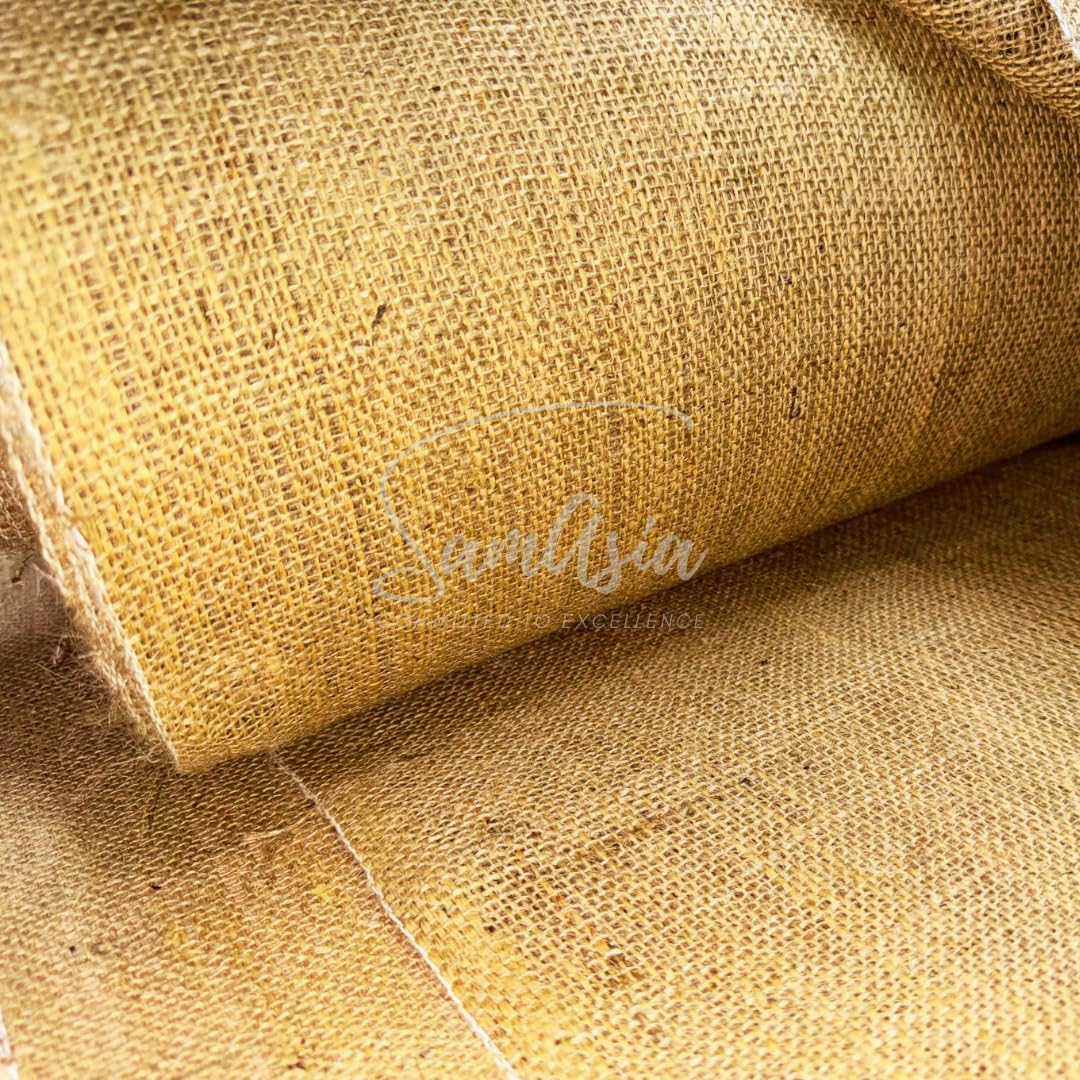 3m Hessian Fabric – Textured Burlap Jute Sack Material– 72” Inch Wide, 183cm Wide, 10oz 225GSM –Fabric for School Boards, Gardens, Table Runners, Arts & Crafts – by SAMASIA