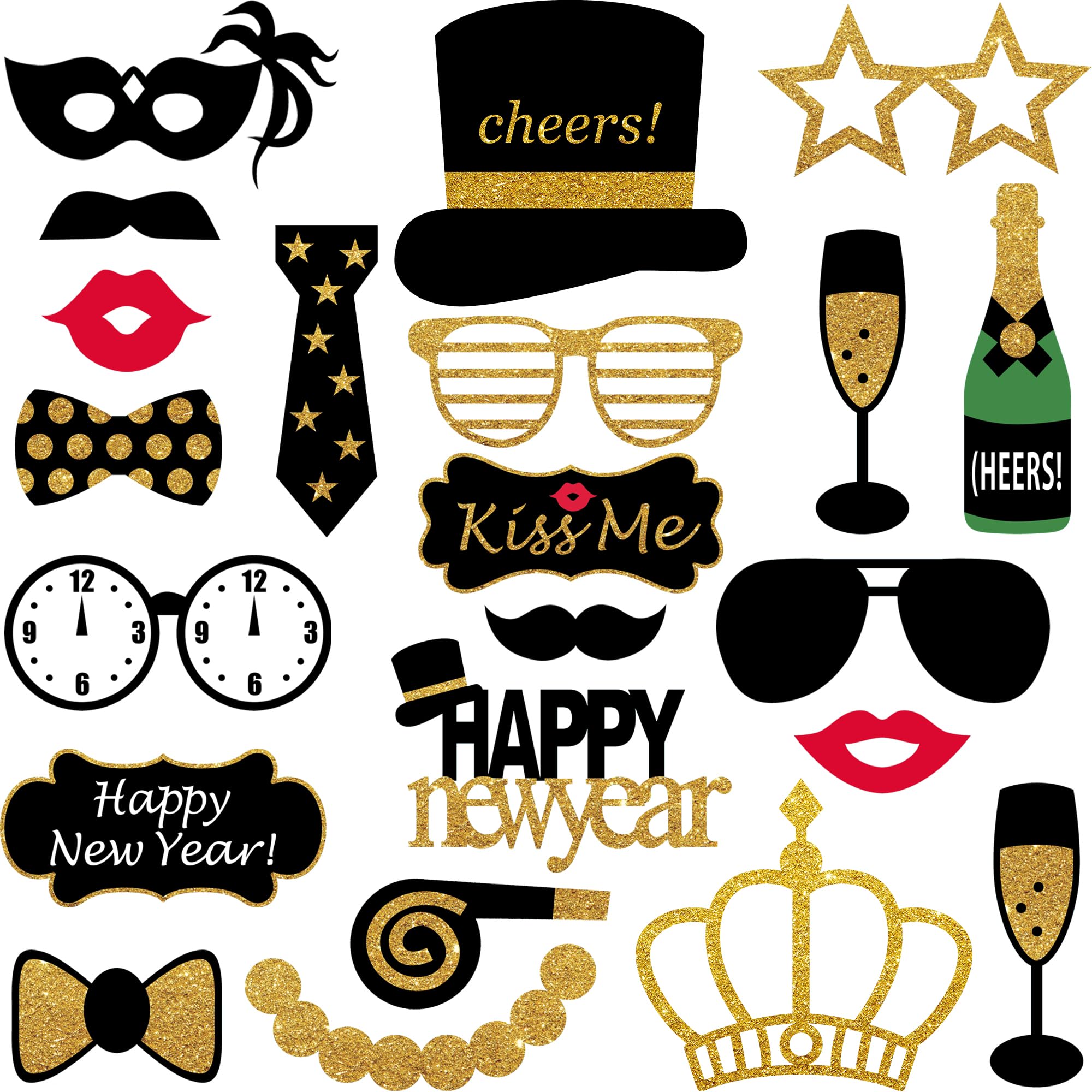 Accessoires photo Nouvel An pour animation de soirée et bal masqué à la maison