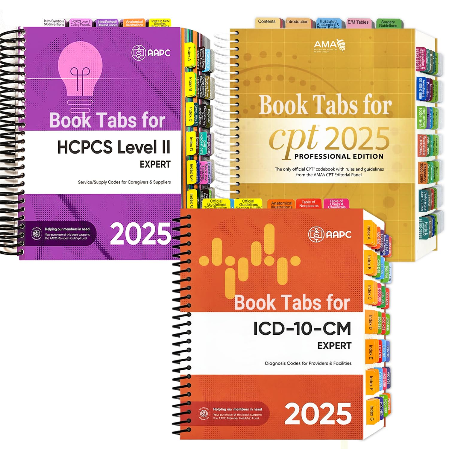 2025 Medical Coding Index Tabs: 3-Set Bundle for CPT, ICD-10, and HCPCS II