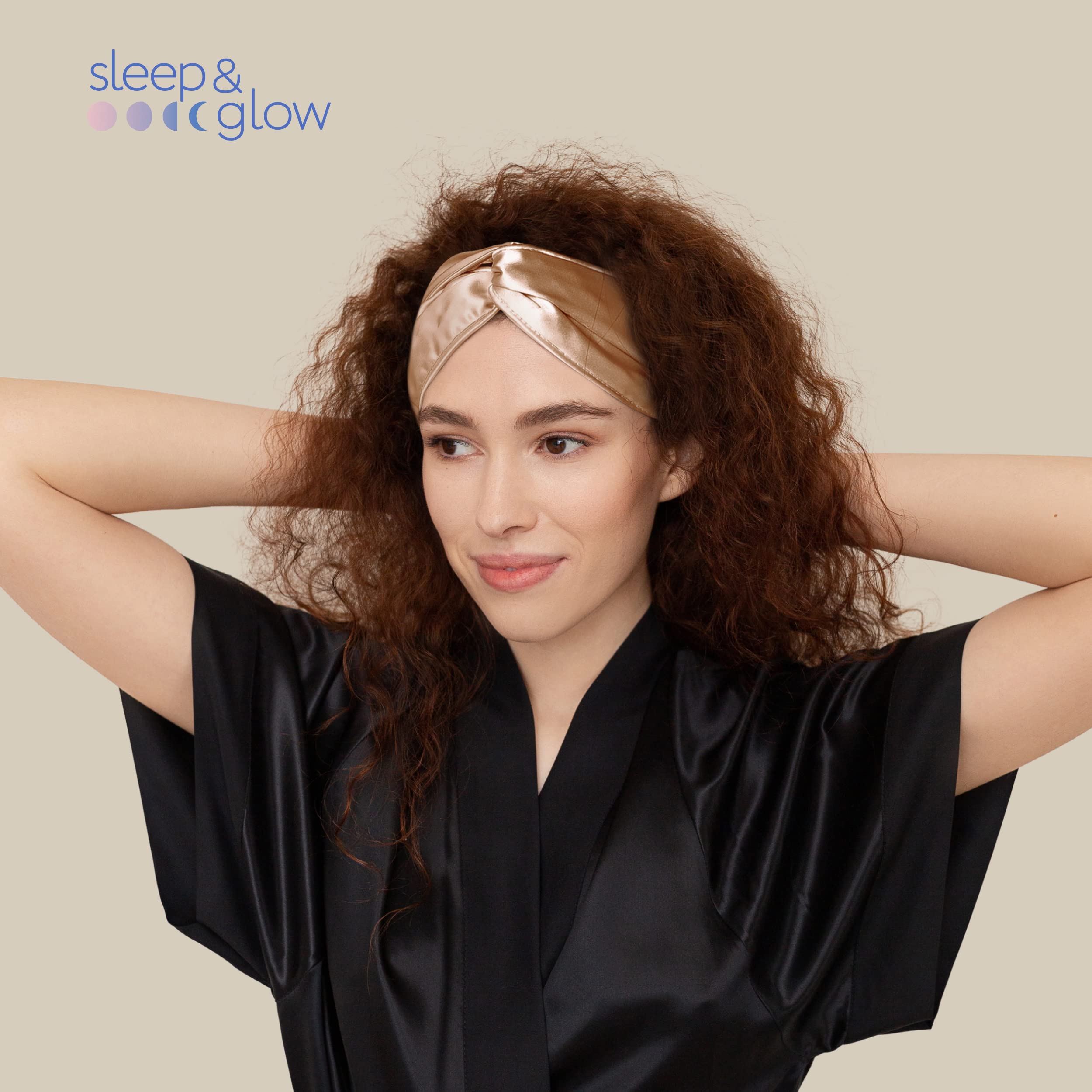 Amazon.com : SLEEP & GLOW Silk Luxury Headband 100% Mulberry  display picture 3