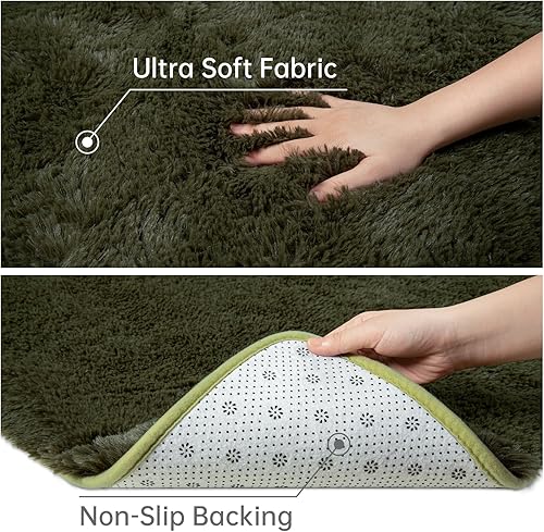 Miniatura 51 de Toneed Alfombra esponjosa para dormitorio, sala de estar, 6 x 9 pies, color beige, alfombra lanuda súper suave y moderna, alfombra de felpa mullida