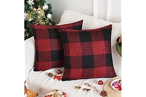 Tosewever Christmas Buffalo Check Pillow Covers for Farmhouse Decor