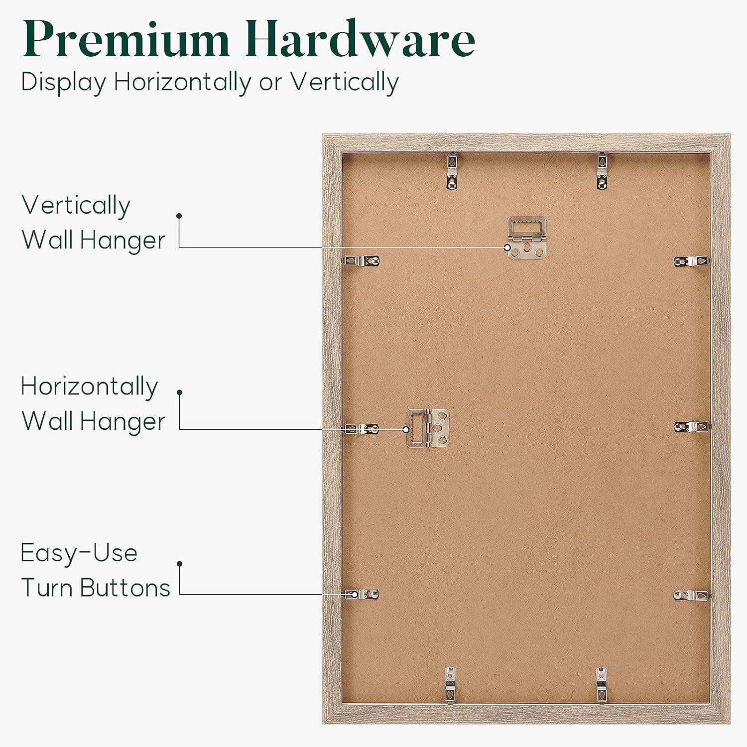 13x19 picture frame,Distressed Farmhouse Wood Pattern 13x19 poster frame Display 11x17 with mat,Horizontal and Vertical 19x13 picture frame,Plexiglass,Wall Décor,Light Wood Grain,1Pack