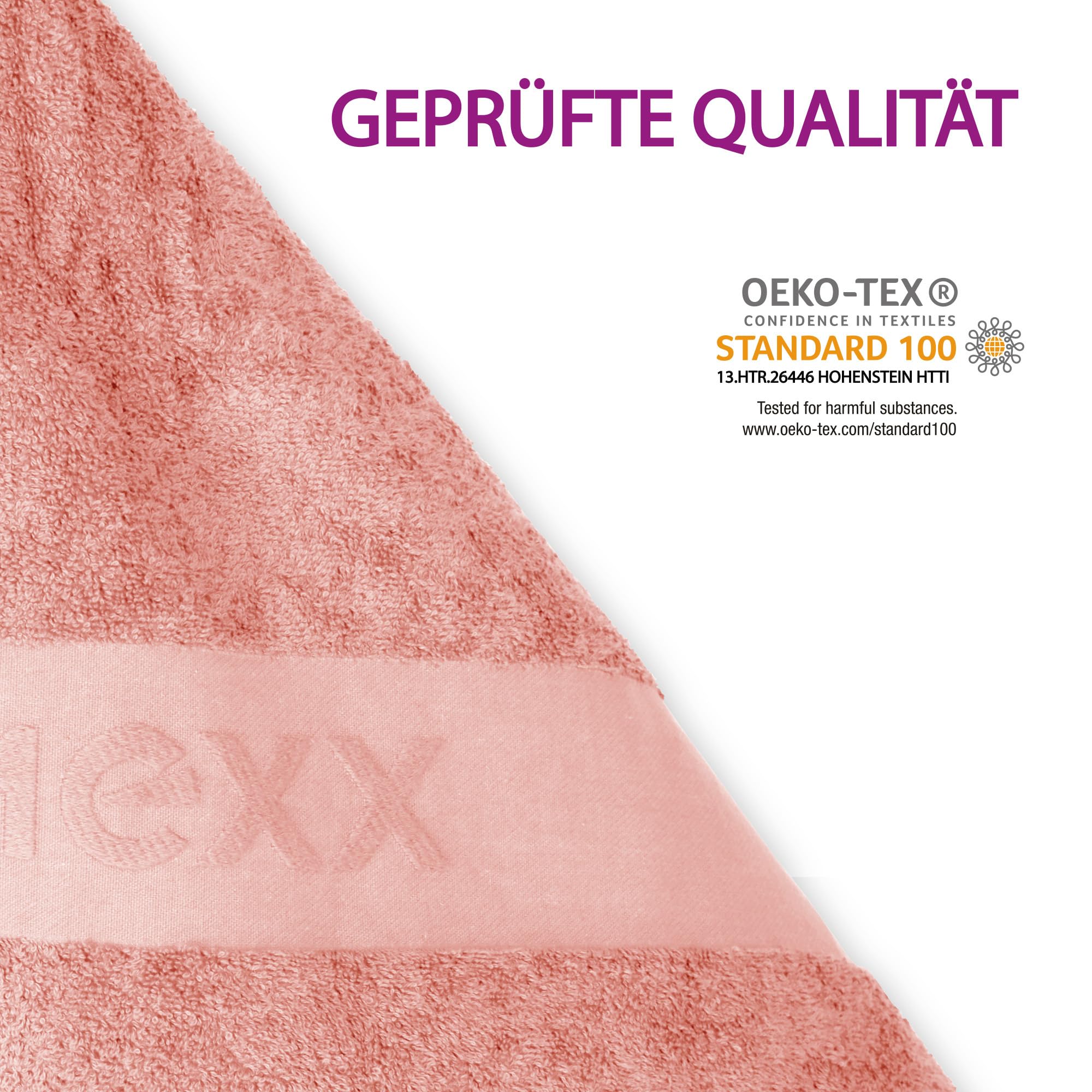 Bestlivings Mexx ręcznik dla gości (4-pak/brzoskwiniowy róż) 50 x 30 cm, 100% bawełna – Öko-Tex, ręcznik wysokiej jakości 450 g/m², super chłonny, szybkoschnący